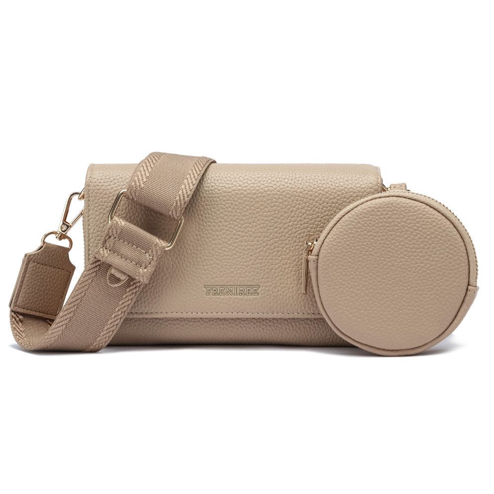Frentree Umhängetasche Damen 3 in 1 klein Handytasche Geldbörse Crossbody Bag (mit 5 fächern, 4 Karten und rundes Münzfach), Verstellbar Abnehmbar Schultergurt