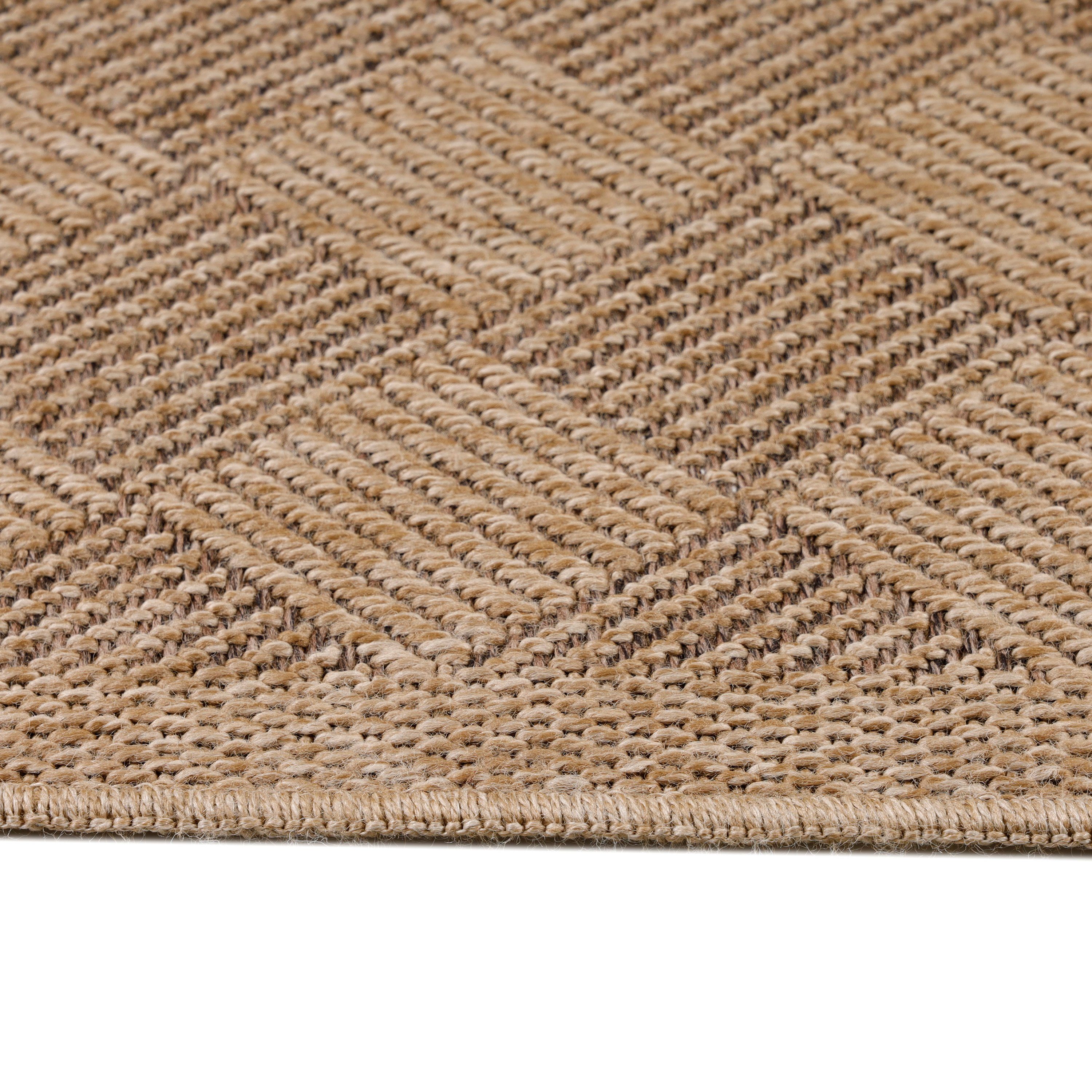 SIMPEX24 Outdoorteppich Vintage Design, Läufer, Höhe: 5 mm, Outdoor Teppich Vintage Design Natur Optik für Küche Balkon Terrasse