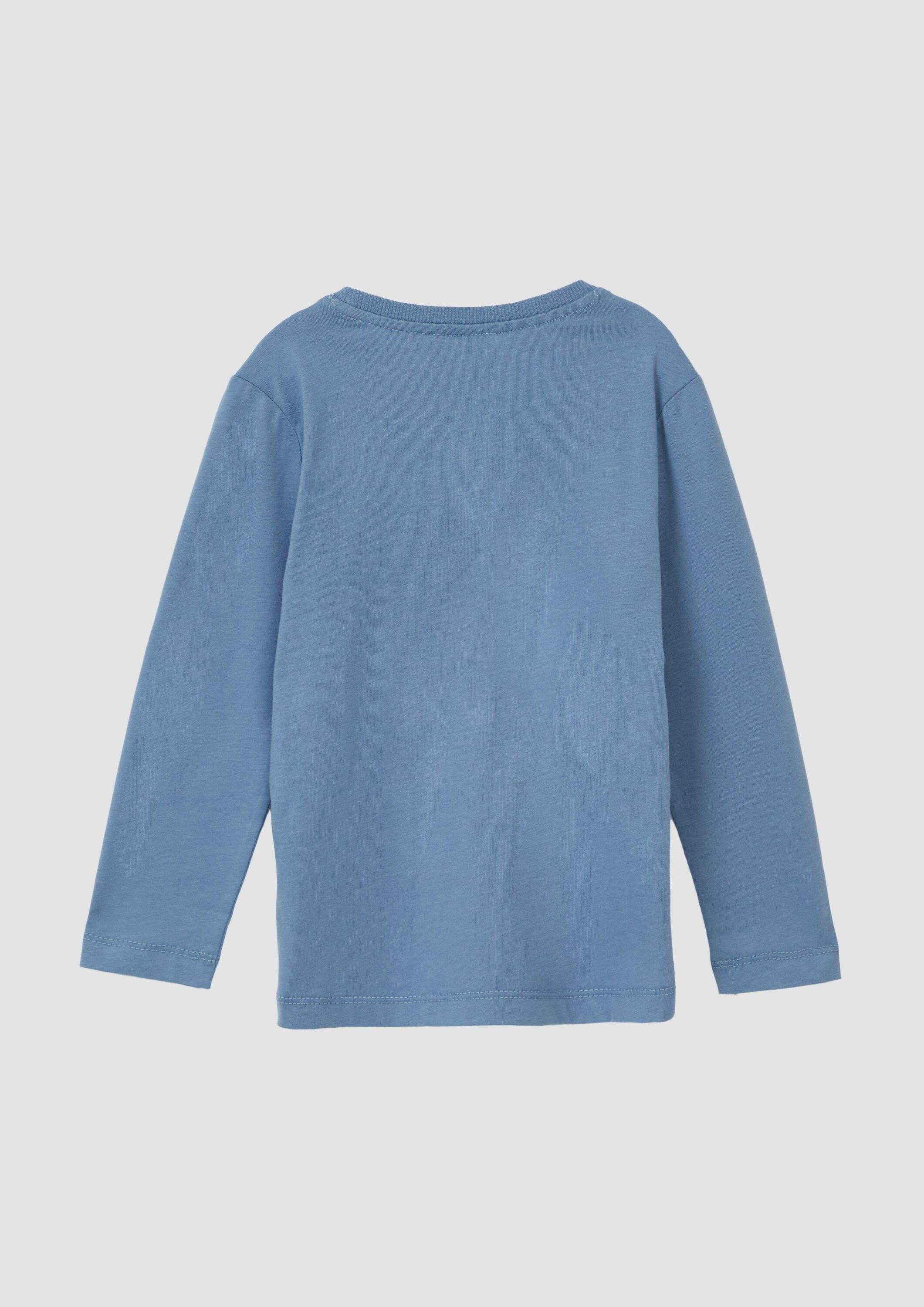 s.Oliver Langarmshirt T-Shirt Baumwoll-Longsleeve mit Flock-Applikation – Bild 2 von 4