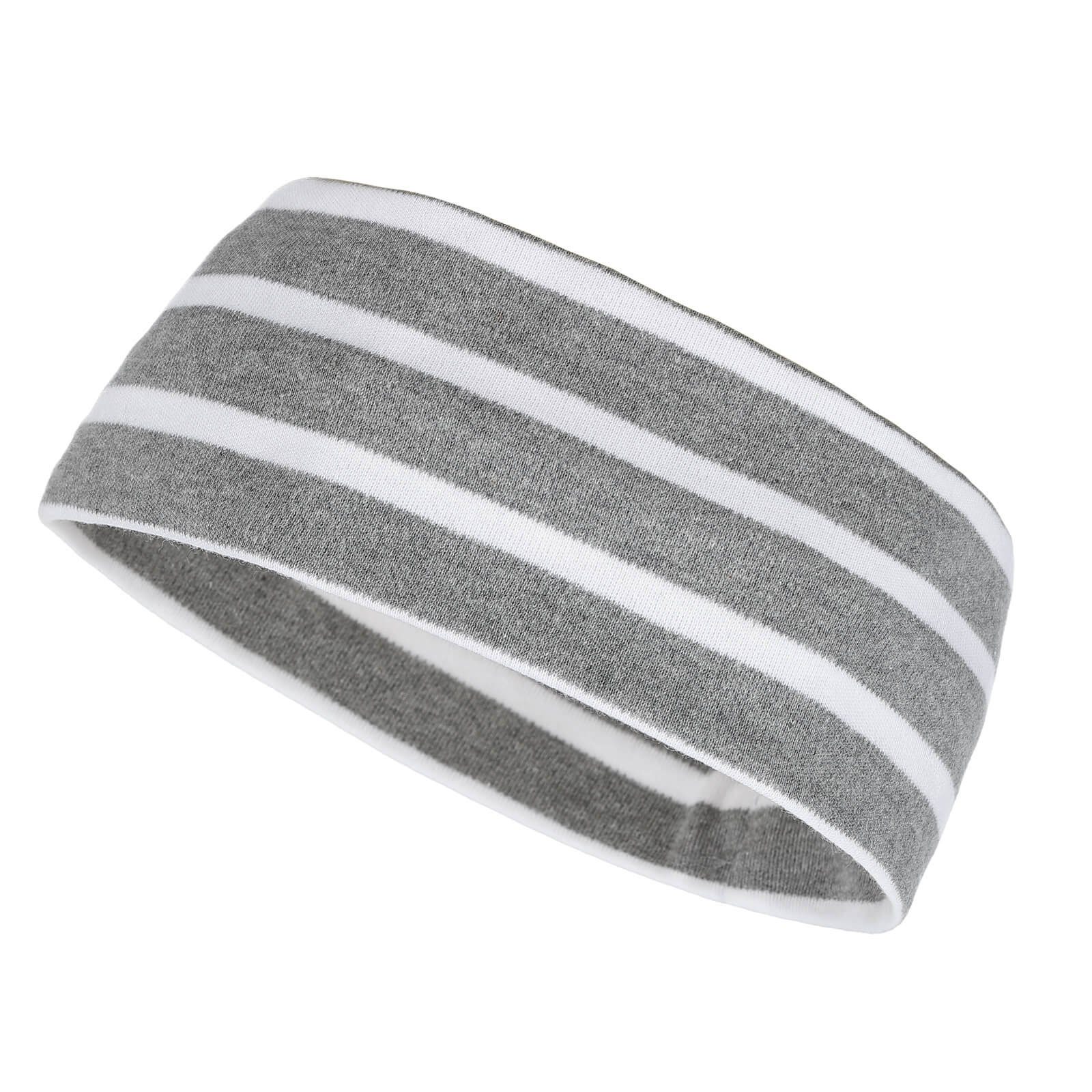 modAS Stirnband Unisex Kopfband Maritim für Kinder und Erwachsene zweilagig Baumwolle (91) graumelange / weiß