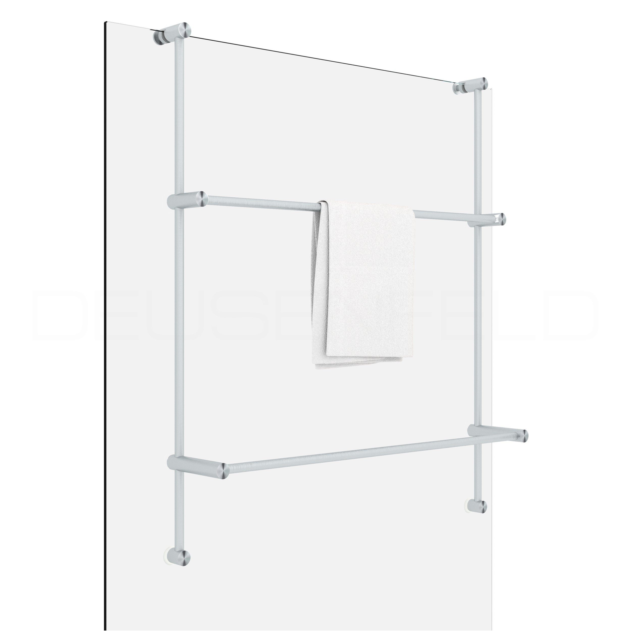 DEUSENFELD Handtuchhalter ZHD600EG, Handtuchstangen verstellbar, für 4-8mm Glaswand, Edelstahl 304