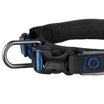 Non-stop dogwear Hunde-Halsband ROAM Collar blue, Neopren-Polsterung; Nylon-Gurtband; Aluminium D-Ring, gepolstertes Halsband für jede Aktivität