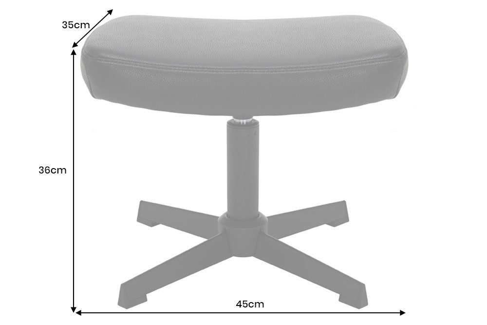riess-ambiente Fußhocker VOGUE 45cm schwarz- Kunstleder, drehbar, Metallbeine, modern, flexibel (Einzelartikel, 1 St), Fußhocker im Industrial Design - ideal fü – Bild 5 von 5