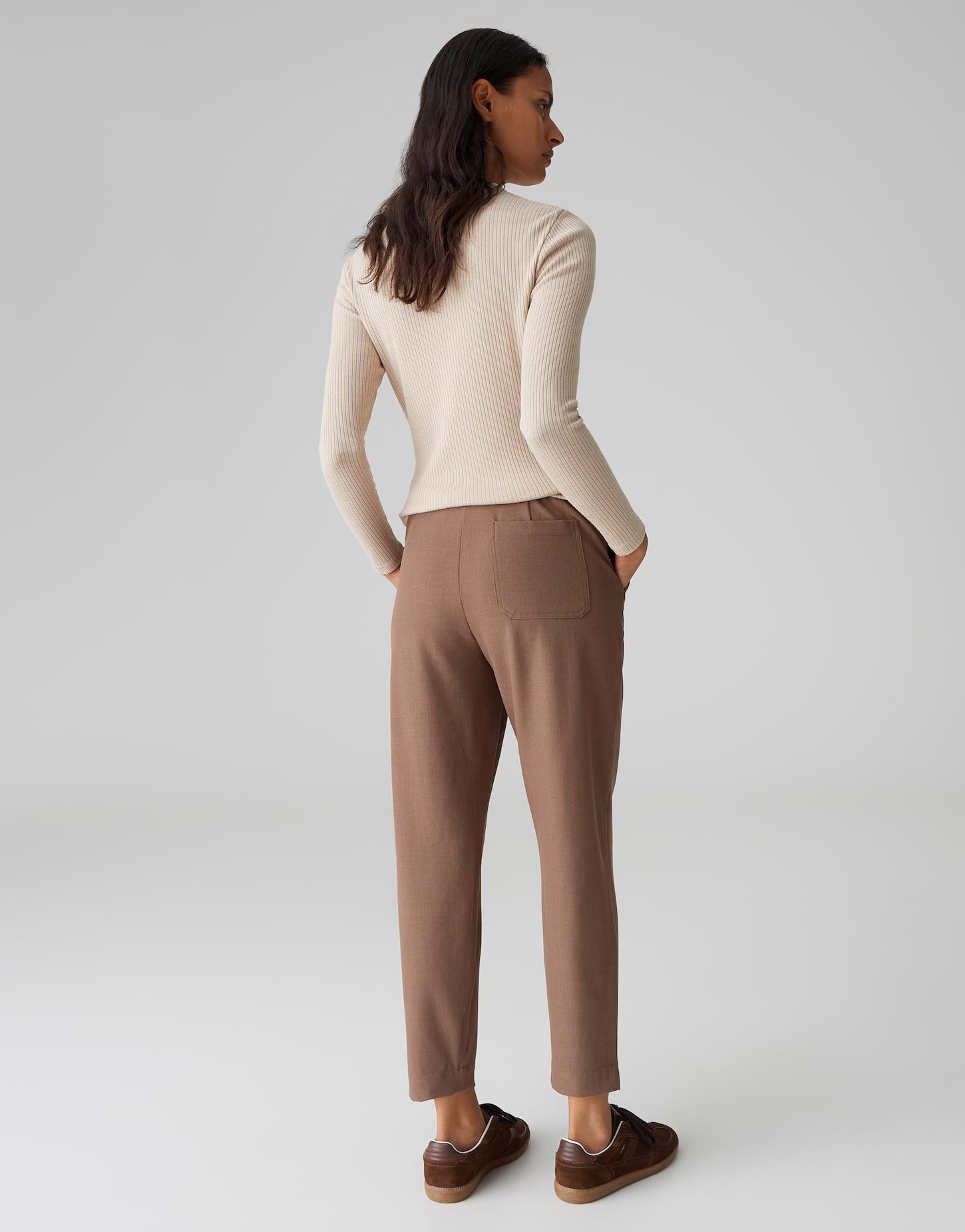 OPUS Schlupfhose MYHA ICONIC aus leichtem Viskosemix Mid Rise, Ankle, meliertes Muster