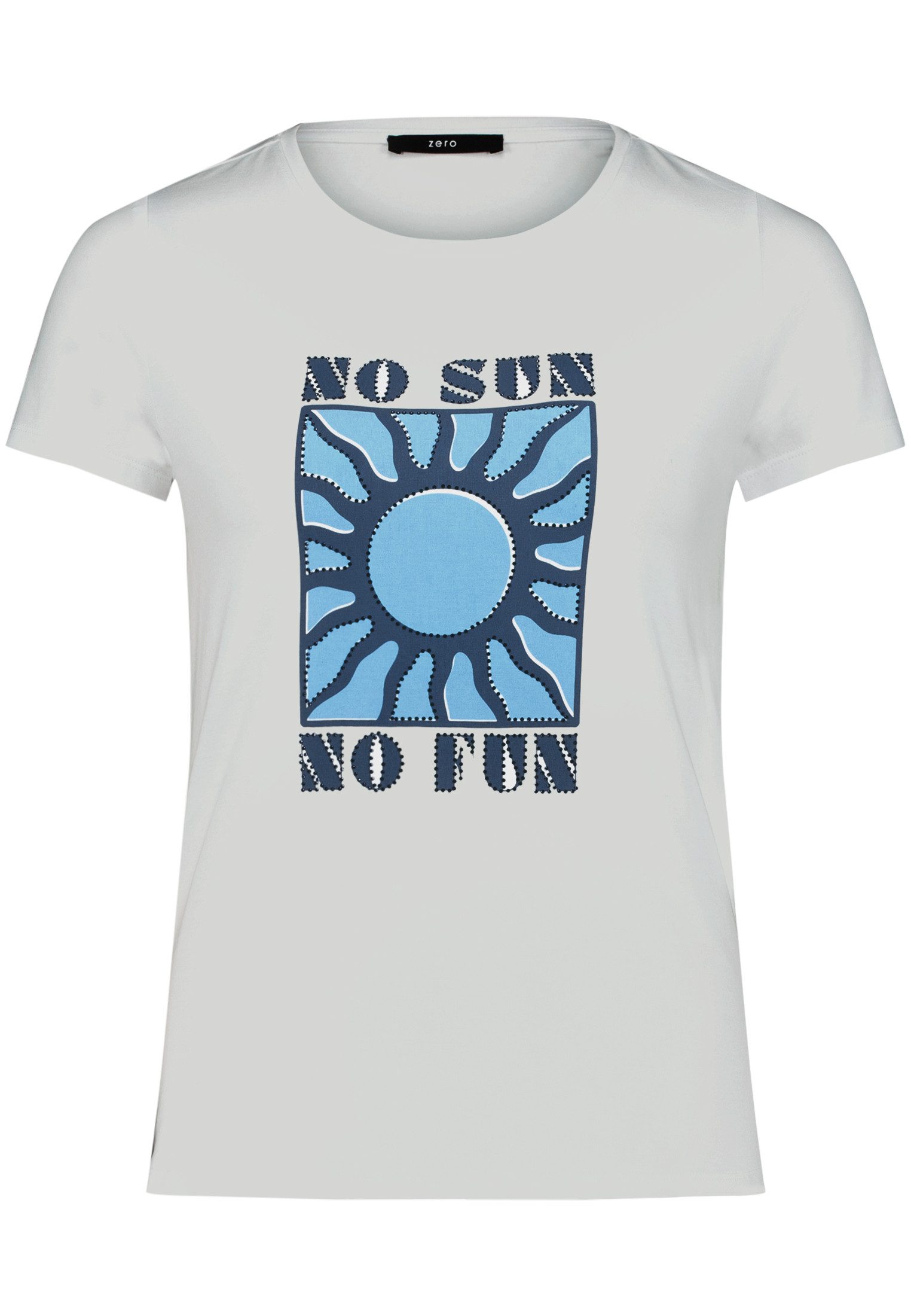 Zero Kurzarmshirt Damen mit Aufdruck (1-tlg) Glitzer