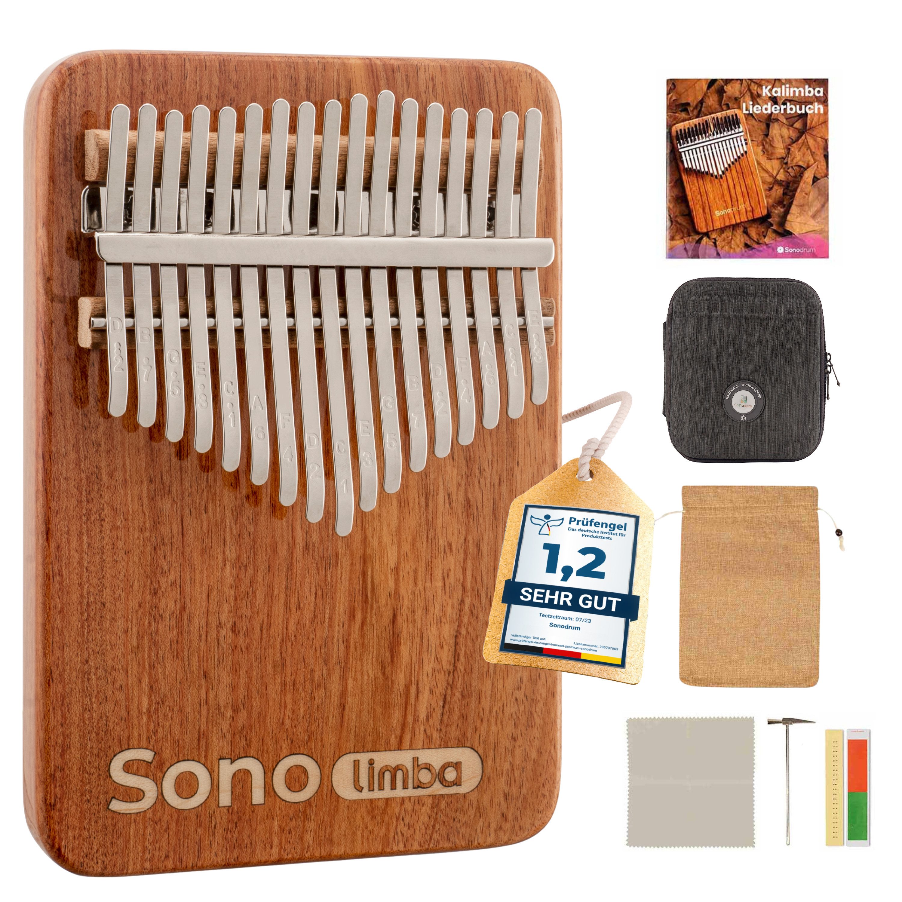 Sonodrum Kalimba "Sonolimba" aus Korallenholz im Set, C-Dur, 17 o. 21 Tasten