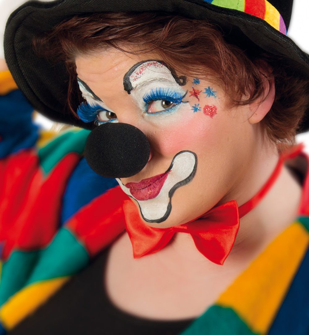 Fries Clown-Kostüm Clown Nase Schaumstoffnase Schwarz Fasching Karneval Party Zirkus, Schwarze Clown Nase