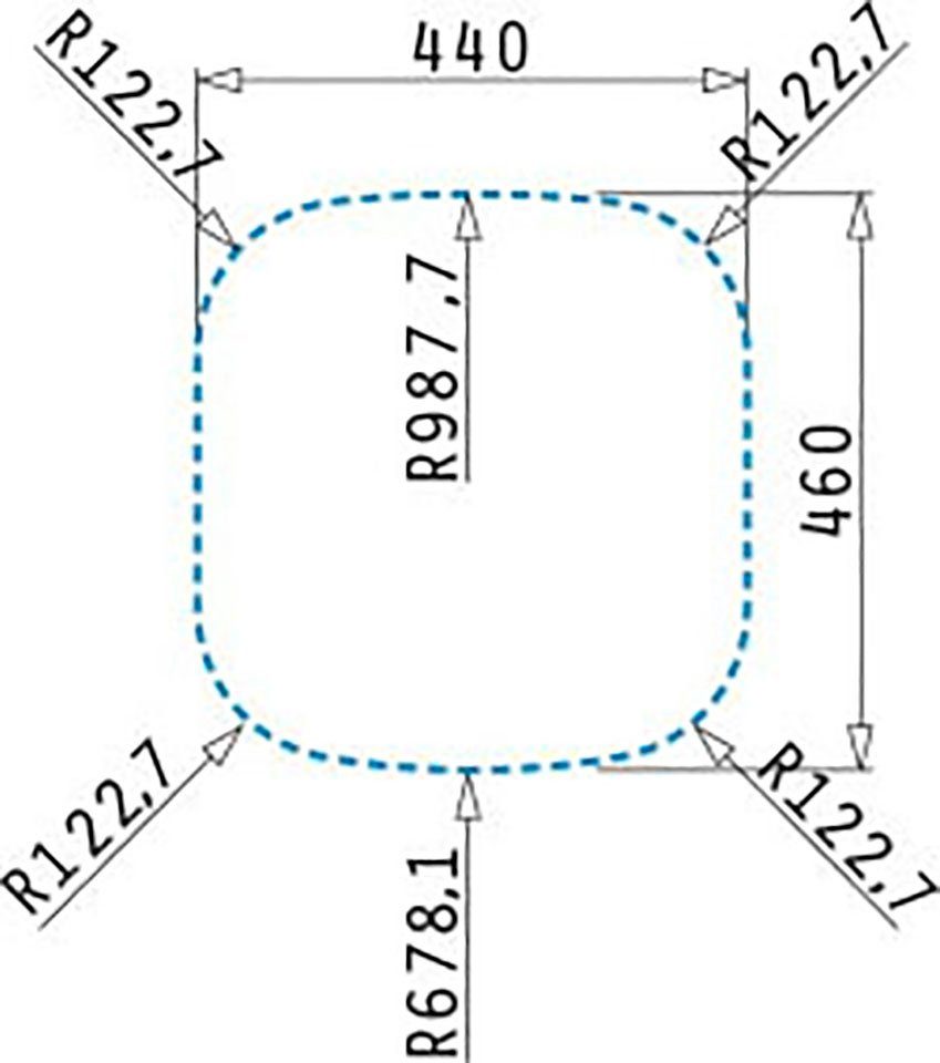 Edelstahlspüle, rechteckig, 46/48 cm Pyramis