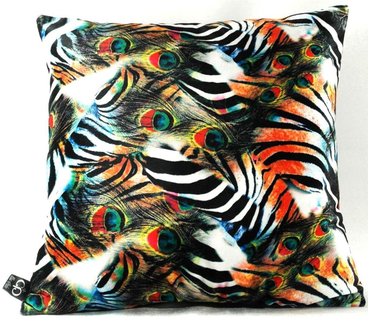 Casa Padrino Dekokissen Luxus Kissen Afrika Safari Mehrfarbig 45 x 45 cm - Edles Deko Kissen aus feinstem Samtstoff