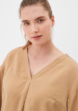 TRIANGLE Langarmbluse Bluse in Crinkle-Optik