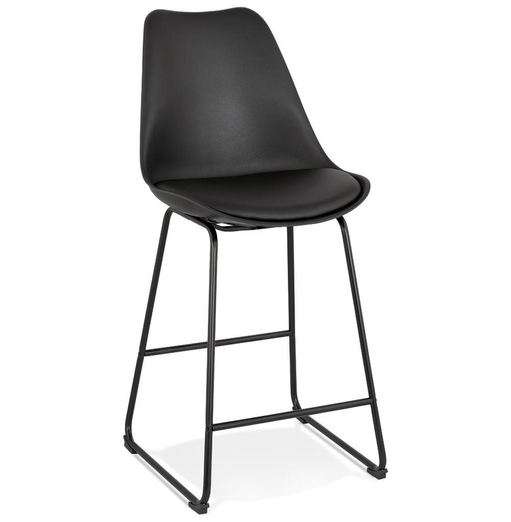 Barhocker Kunstleder Tresenhocker, schwarzes Metallgestell, Barstuhl 109 cm hoch