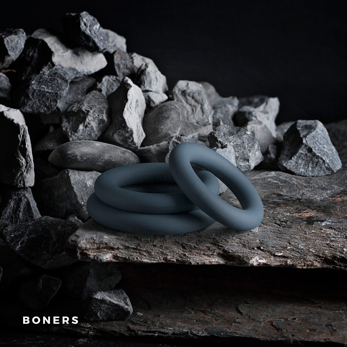 Boners Kondome Penisring Set - 3tlg - grau