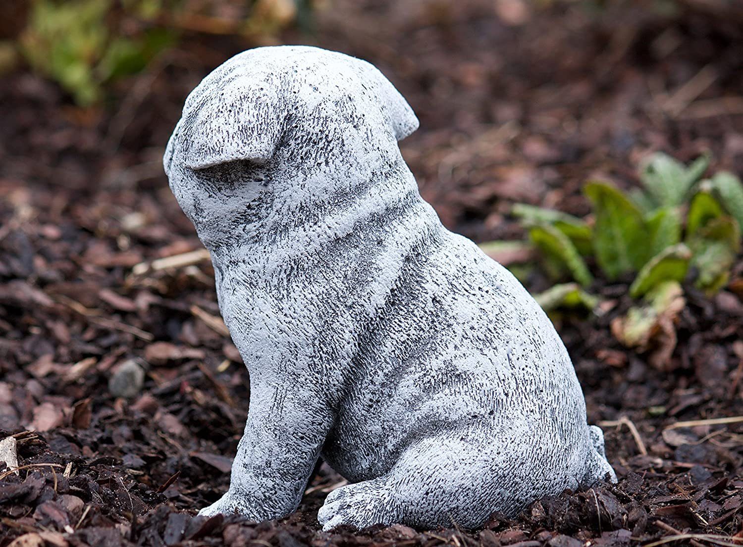 Stone and Style Mops Welpe Gartenfigur Steinfigur