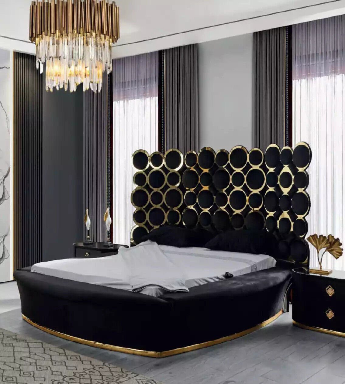 JVmoebel Bett Textilbetten (1-tlg., Luxus Doppelbett Schlafzimmer Designerbett Bett) Bettrahmen