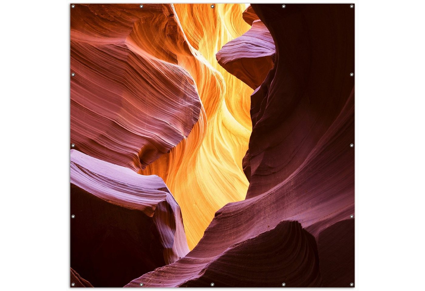 Thumbnail - Wallario Sichtschutzzaunmatten Schlucht aus Sandstein in Arizona Antelope Canyon, rund