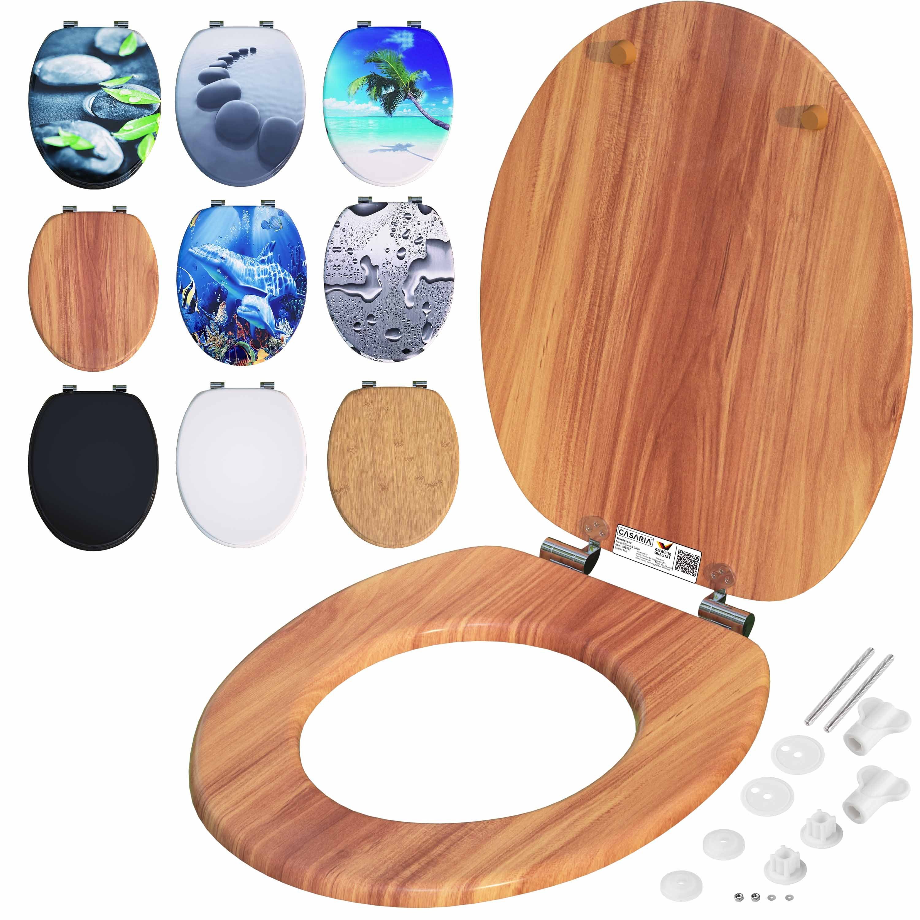 Casaria WC-Sitz, Doppelte Absenkautomatik MDF Holz hygienisch Toilettensitz günstig online kaufen