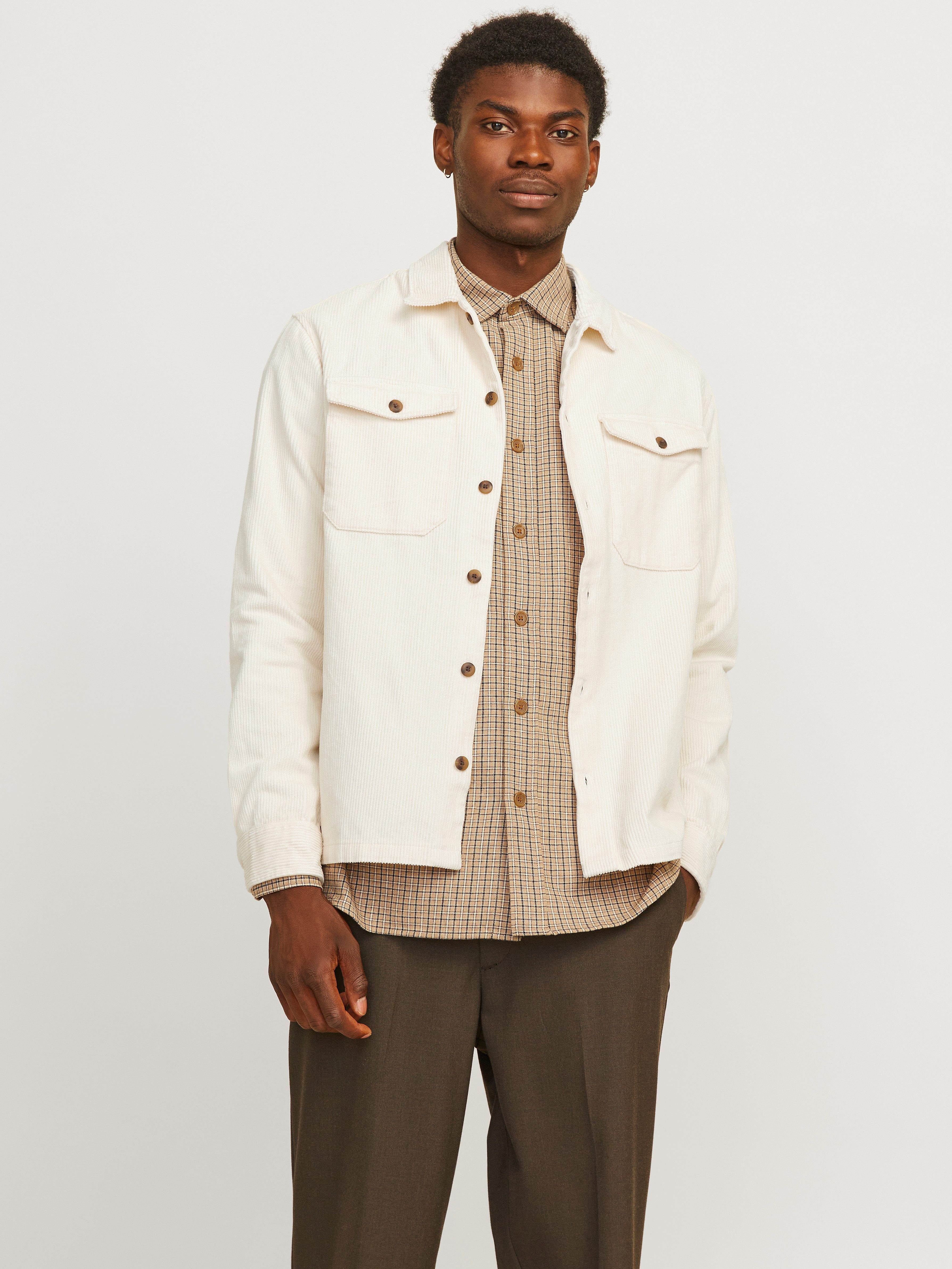 Langarmhemd JJEEDDIE CORDUROY OVERSHIRT LS SN