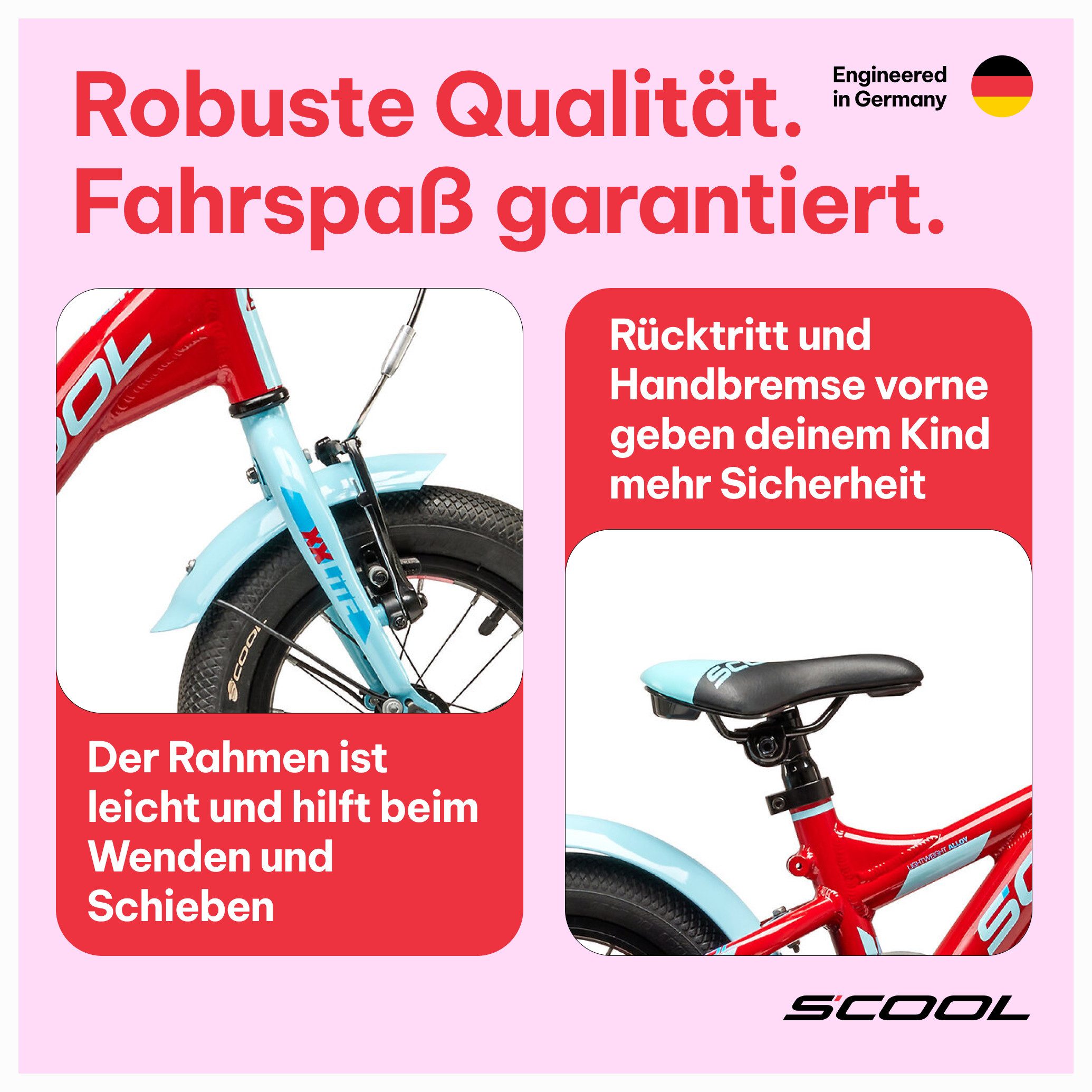 S’COOL Kinderfahrrad XXlite, 1 Gang, 12 / 16 / 18 Zoll