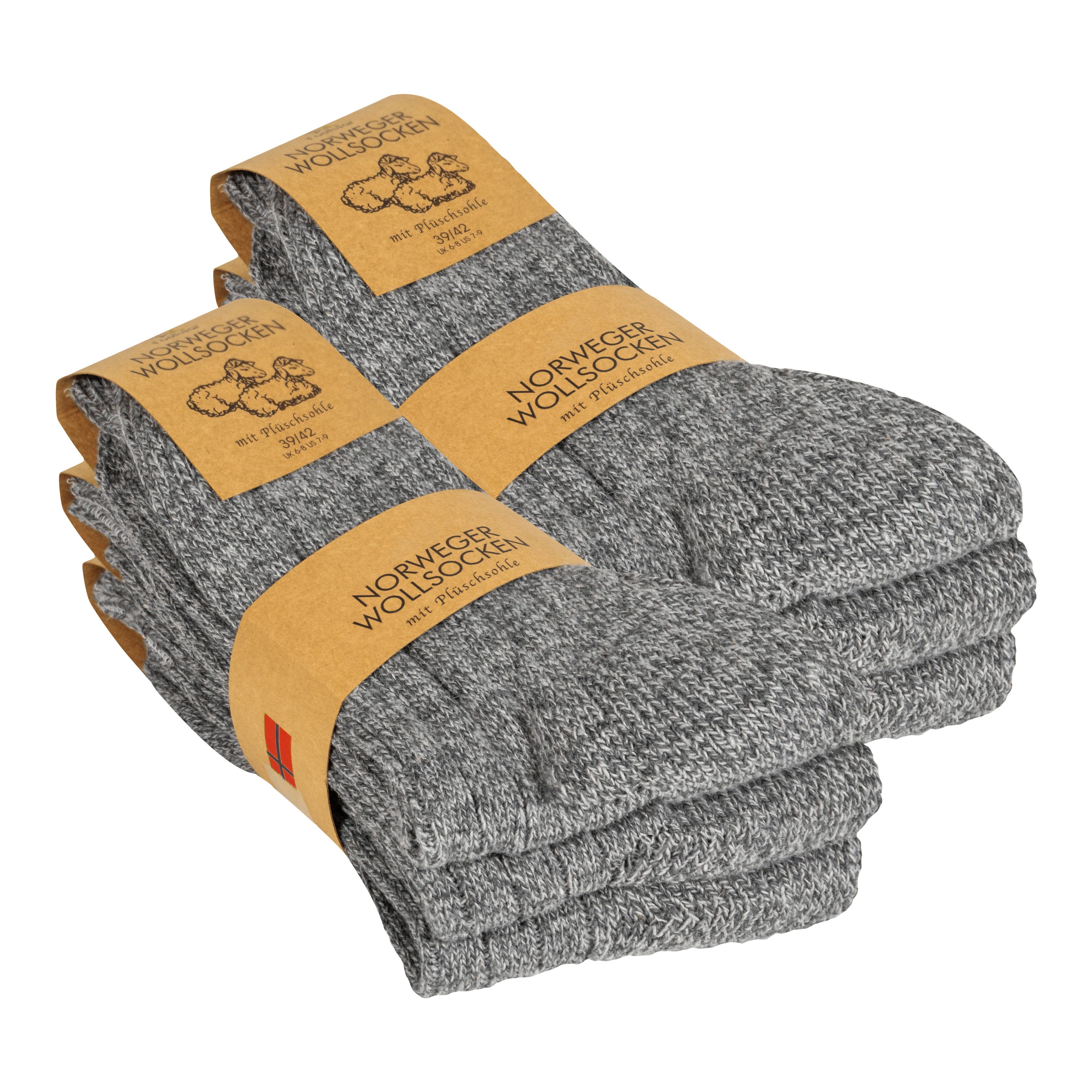 TEXEMP Norwegersocken »6 Paar Wollsocken Norweger Socken Wintersocken Herren  & Damen Warm« (6er-Pack) Plüschsohle & Komfortbund online kaufen | OTTO