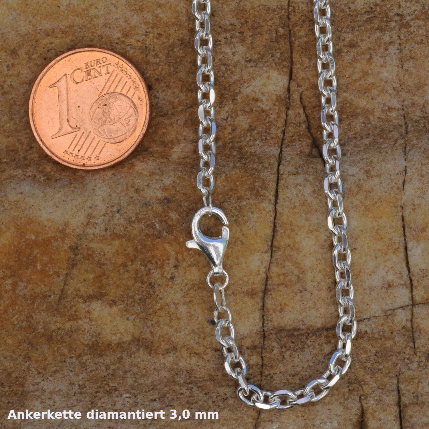 HOPLO Silberkette Ankerkette diamantiert Länge 45cm günstig online kaufen
