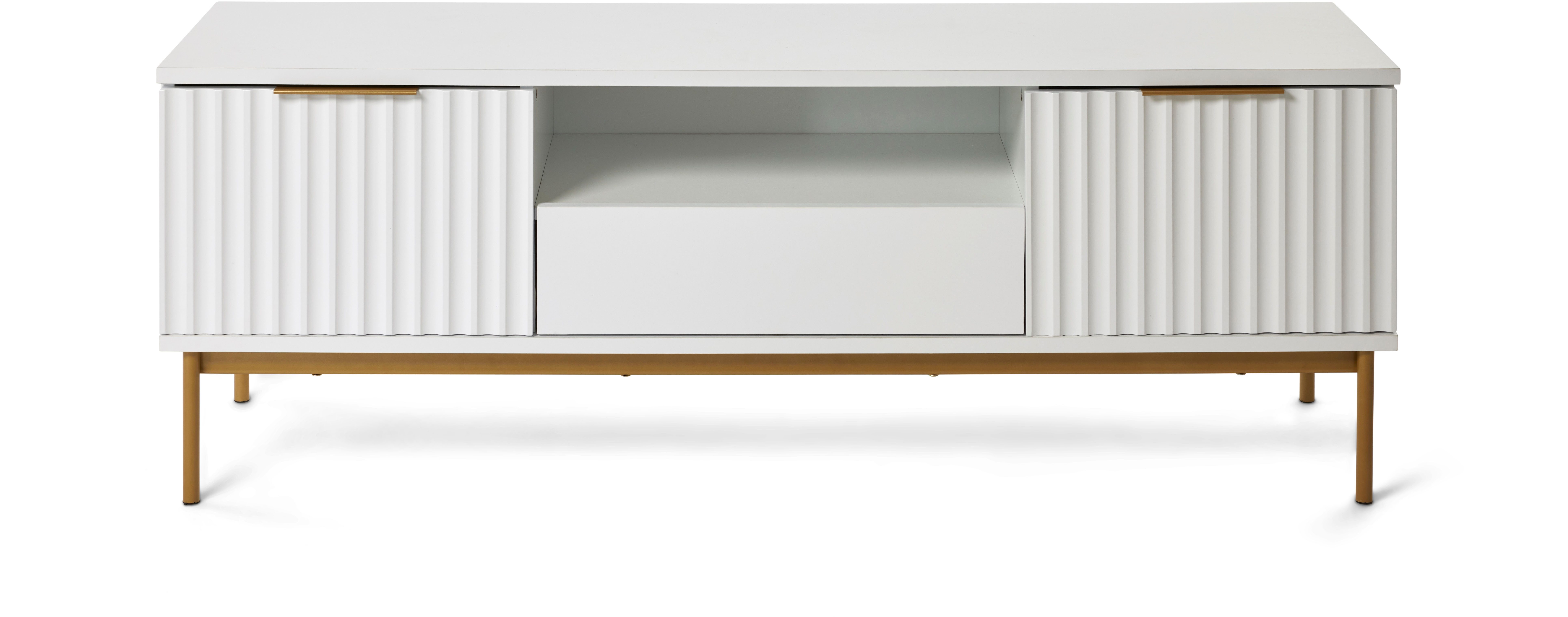 Jahnke TV-Board CARVE TV 140 (1 St), Edle Gold-Applikationen, Fronten in Wellendesign, 140 cm