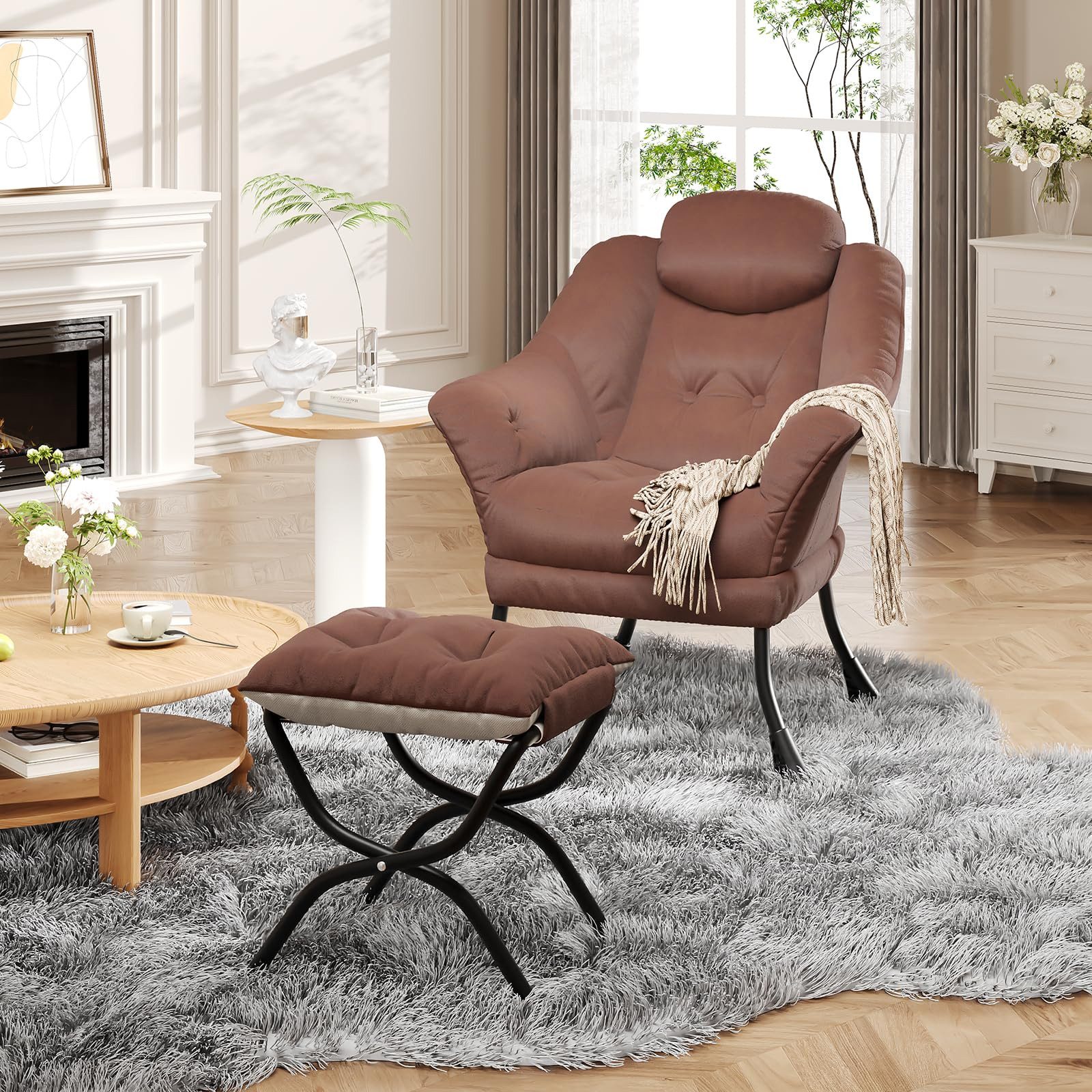 GarveeMore Ohrensessel Relaxsessel mit Hocker Ohrensessel günstig online kaufen