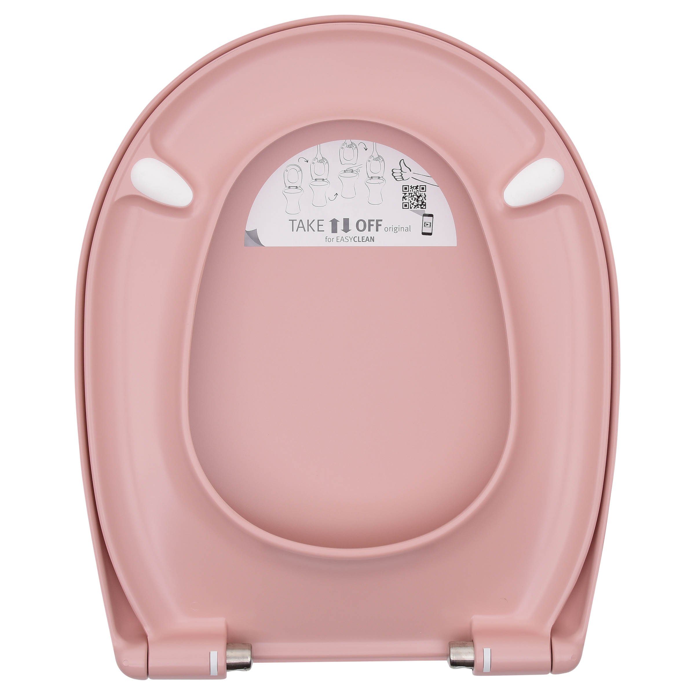 LUVETT WC-Sitz C100 mit Absenkautomatik, Duroplast Antibakteriell, Universelle O-Form (Komplett-Set, Inklusive 3 Befestigungsarten), mit Original SoftClose® Absenkautomatik, Duroplast