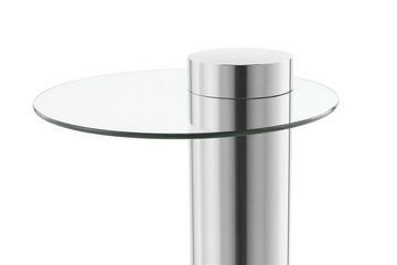 Qiyano Beistelltisch Beistelltisch Sora - Glas & Edelstahl - Minimalistisch - Modern Deko