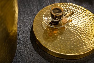 riess-ambiente Beistelltisch ORIENT STORAGE Ø50cm gold (Einzelartikel, 1-St), Wohnzimmer · Metall · Hammerschlag Design · rund · mit Stauraum