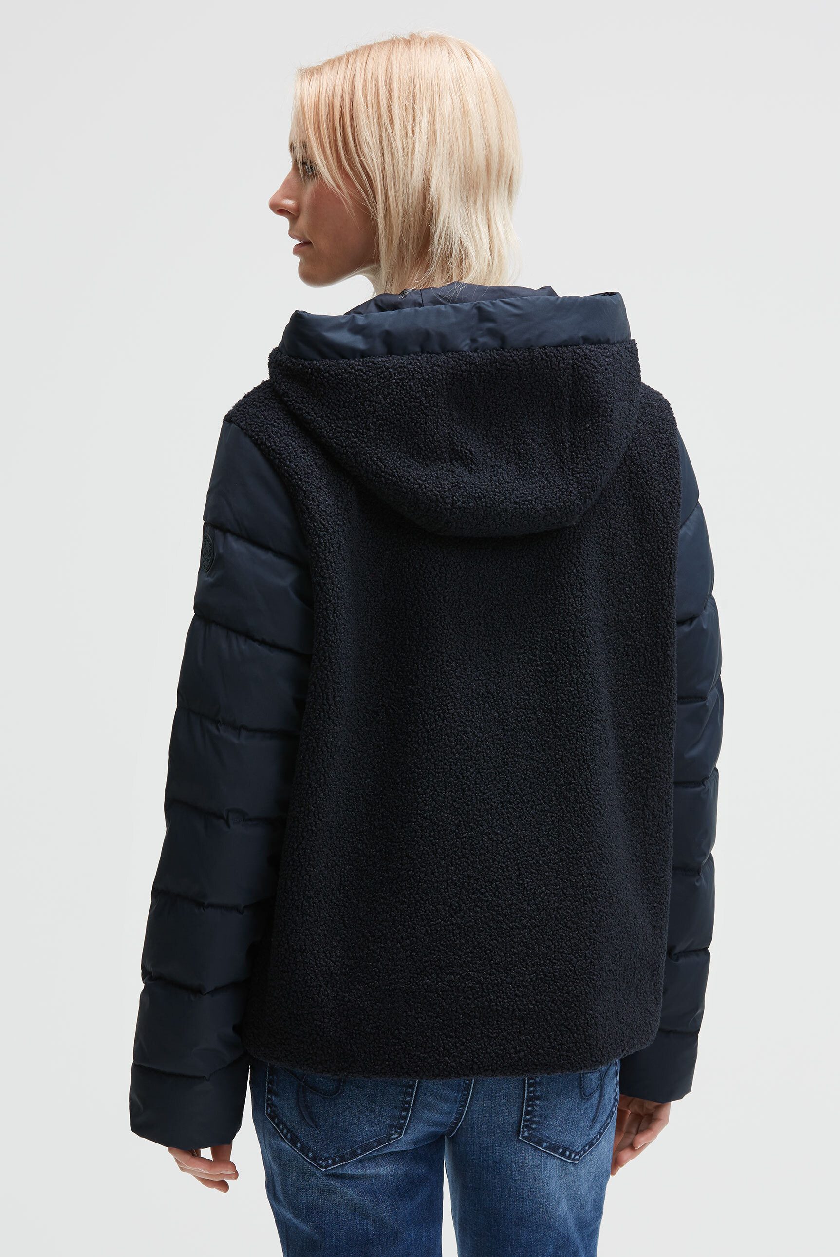 SOCCX Fleecejacke mit Windbreaker-Bündchen