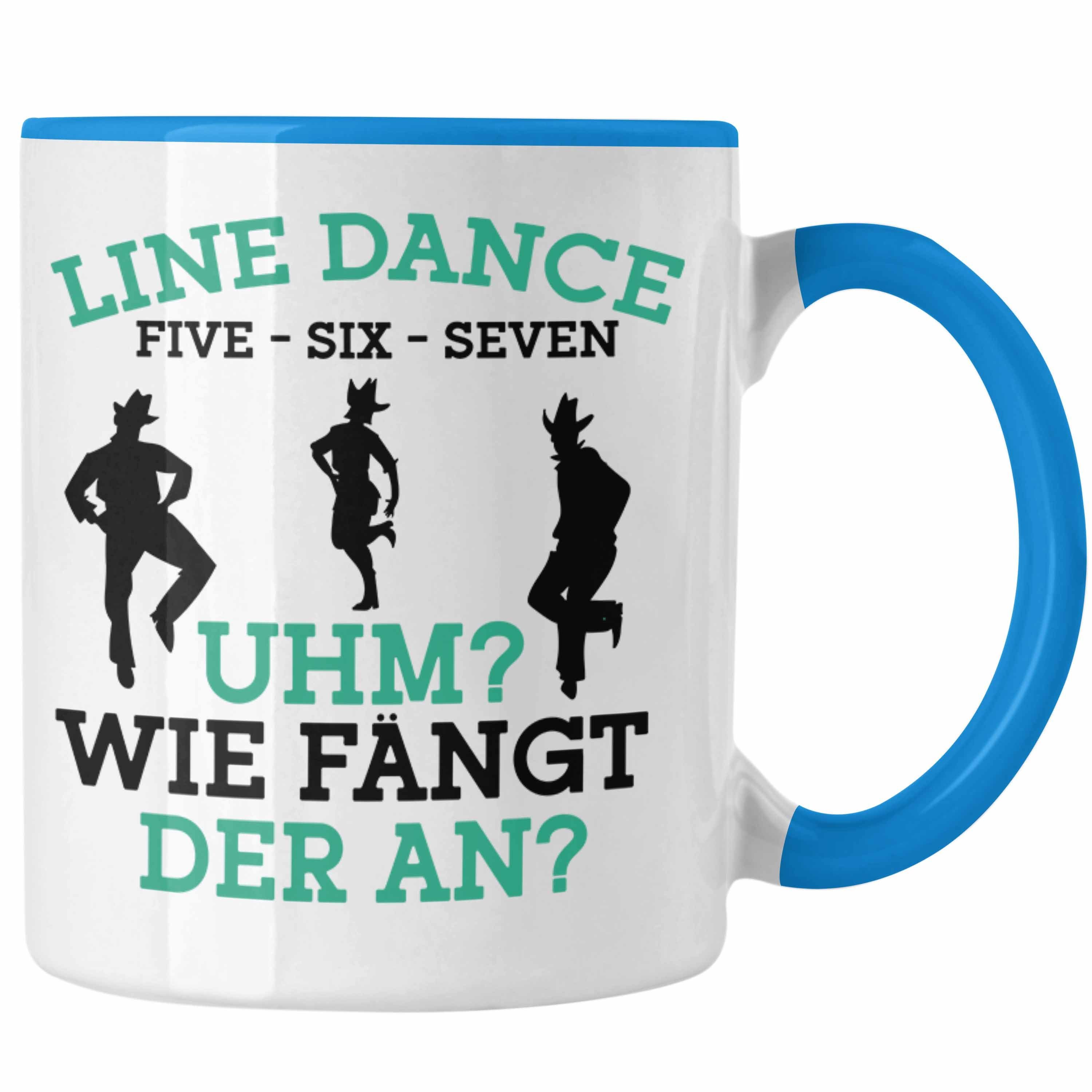 Trendation Tasse Lustige Line Dance Tasse - Tolles Geschenk für Line Dance Enthusiasten Blau