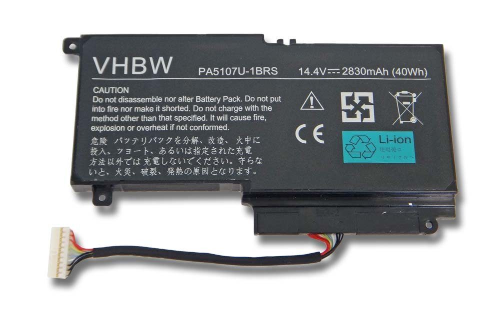 vhbw passend für Toshiba Satellite P50-A-11J, P50-A-11K, P50-A-11L, Laptop-Akku 2830 mAh
