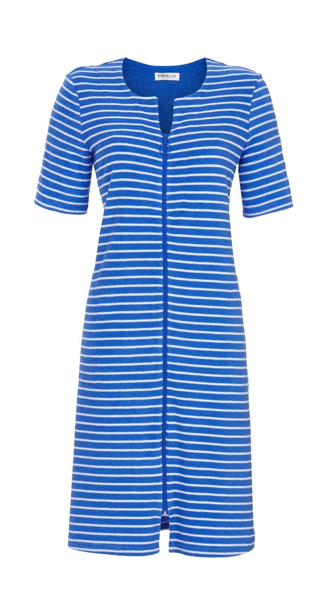Ringella Strandkleid aus geringeltem Stretchfrottee mit durchgehendem Reißverschluß Saugstark & pflegeleicht