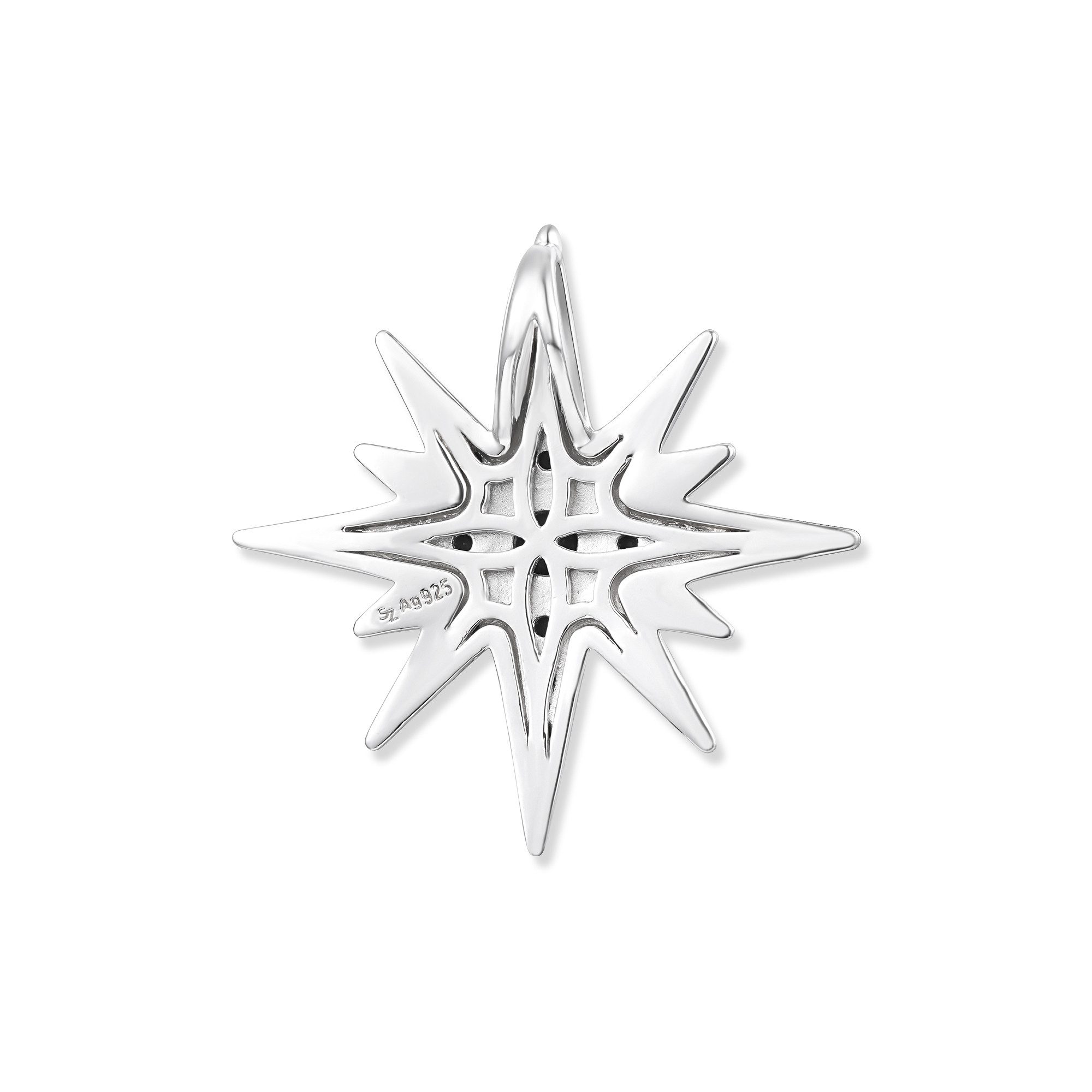 Seinerzeit FLORA & FAUNA Kettenanhänger Astra Shadow Stern Anhänger (1-tlg), Material: 925 Sterling Silber, rhodiniert, geschwärzt mit Emaille