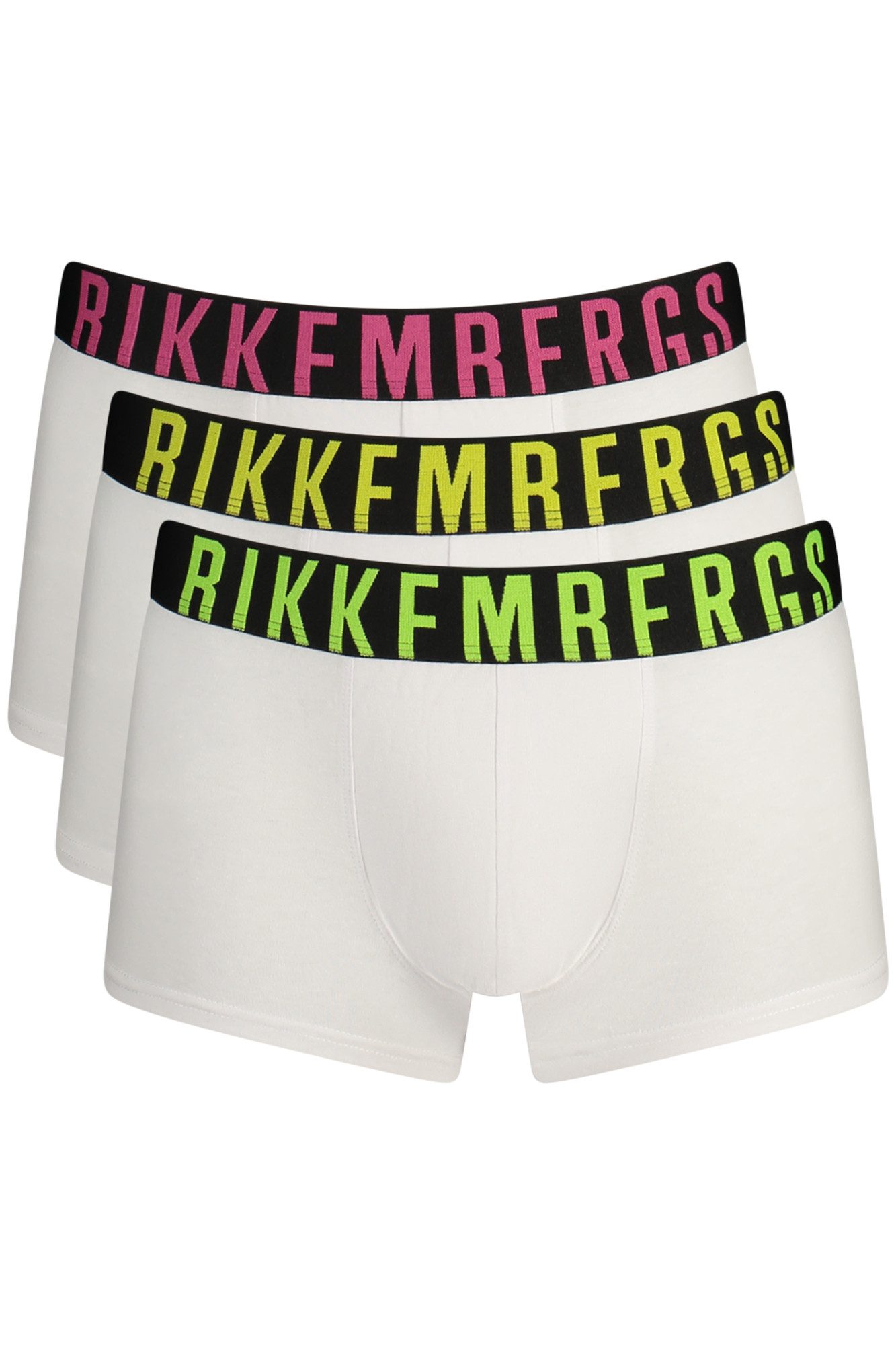 Bikkembergs Boxershorts 3er-Pack Herren Boxershorts - Weiß, Neonfarben, Bequemer Gummizug