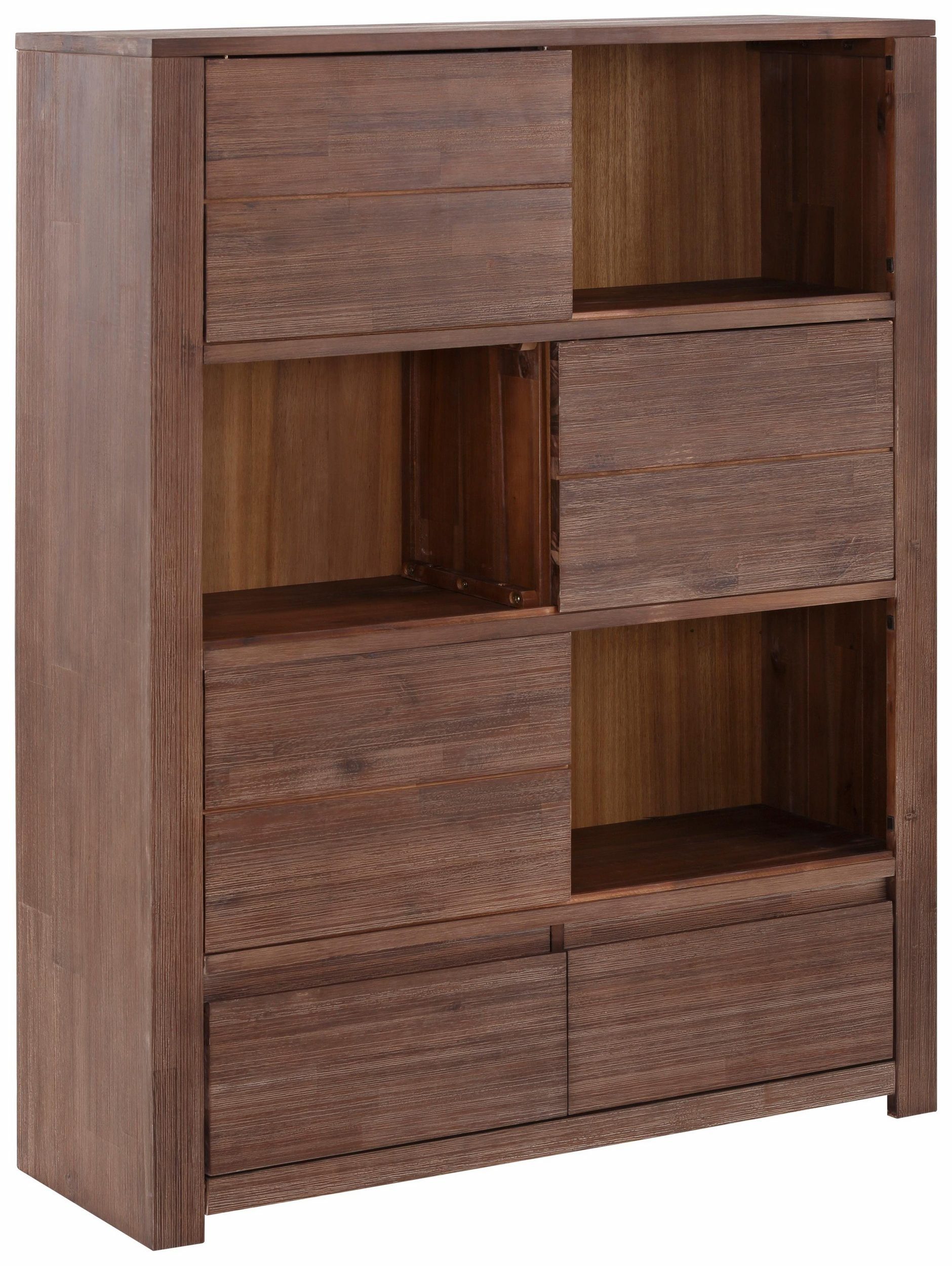 loft24 Bücherregal Walter, Schiebetüren, Stehendes Bücherregal, rustikaler Landhausstil