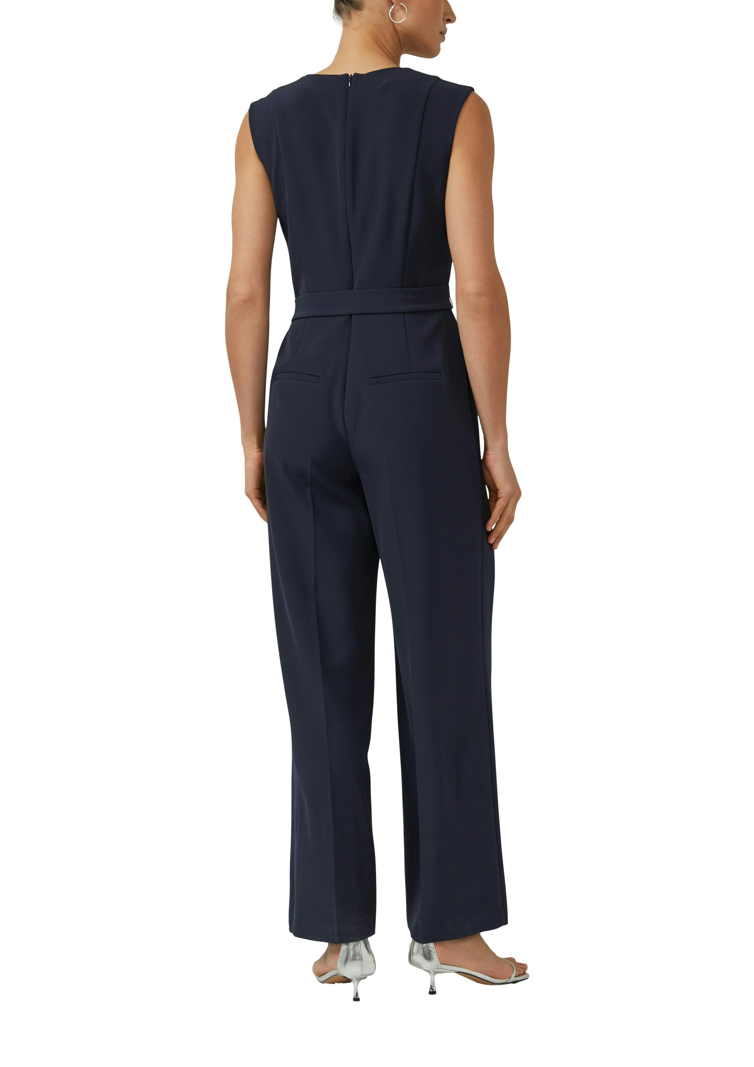 s.Oliver BLACK LABEL Overall mit V-Ausschnitt, mit Gürtel