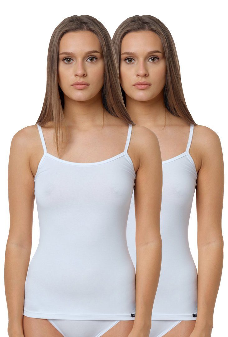 Yenita® Unterhemd Modern-Collection (2-St) in angenehmer Baumwollqualität weiss | Ärmellose Unterhemden