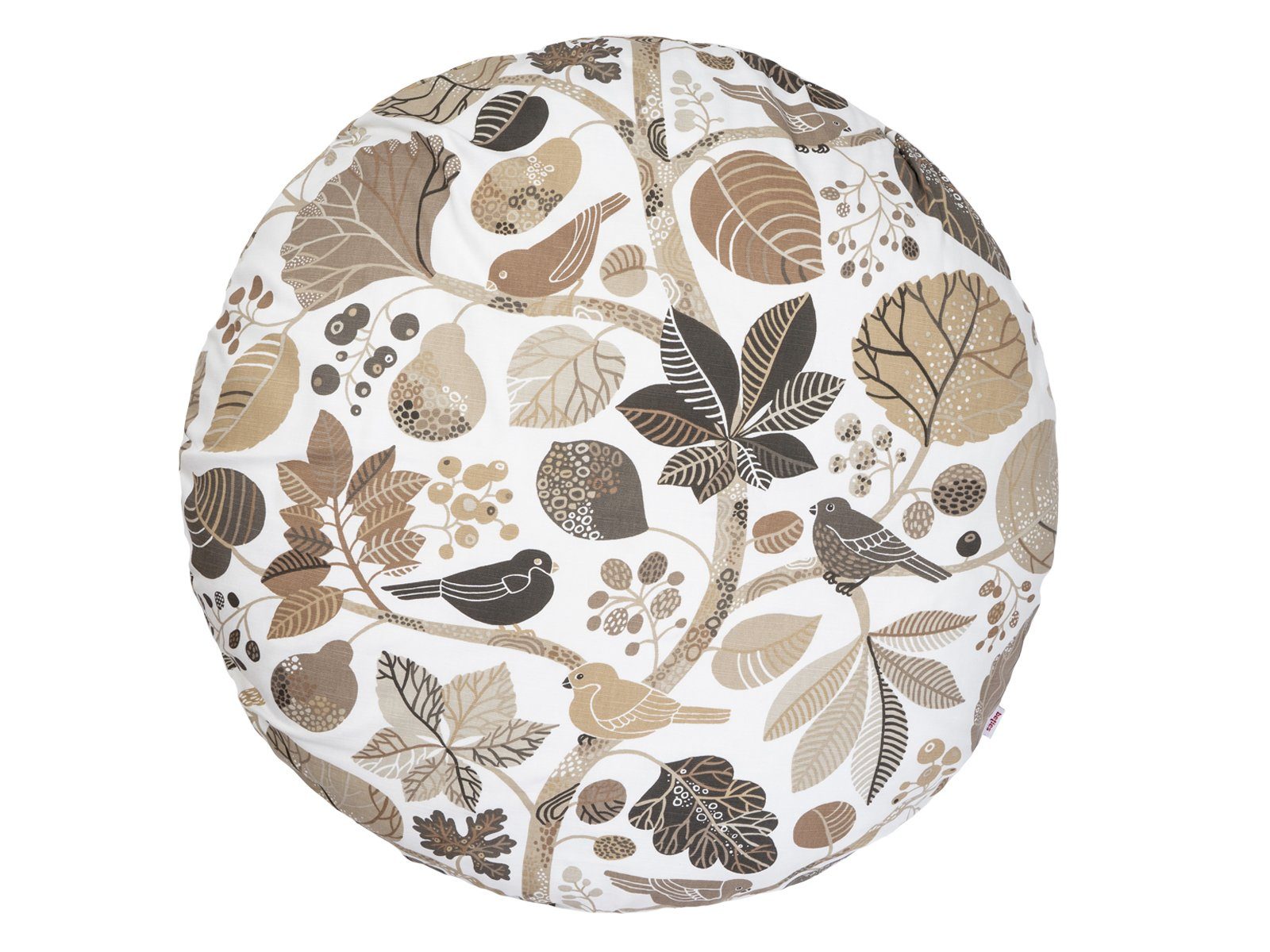 beties Kissenhülle Zauberwald, (1 Stück), Runder Kissenbezug ca. 80 cm Ø All Over-Druck elfenbein-taupe