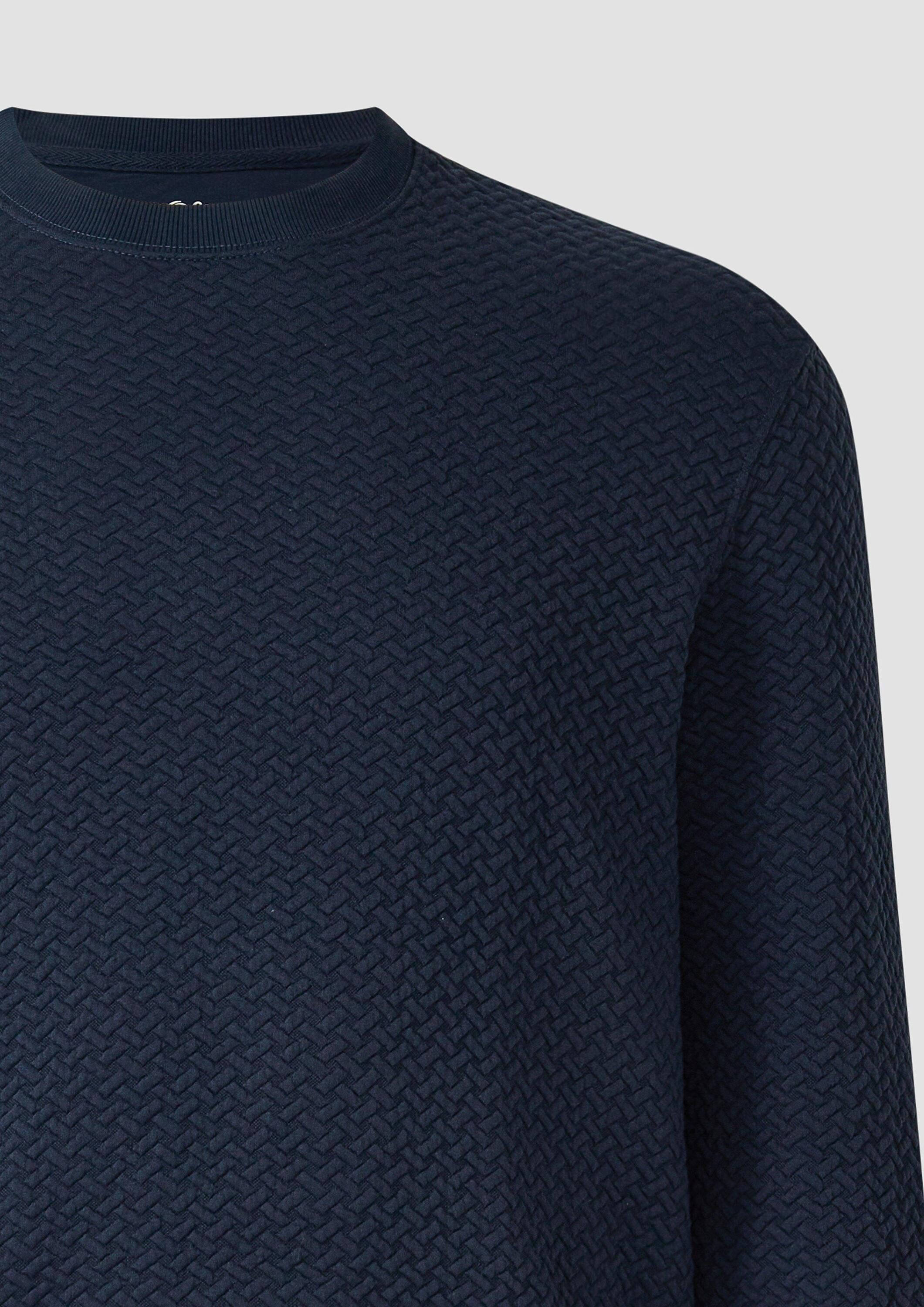 s.Oliver Sweatshirt Sweatshirt Strukturiertes Sweatshirt mit Crew Neck