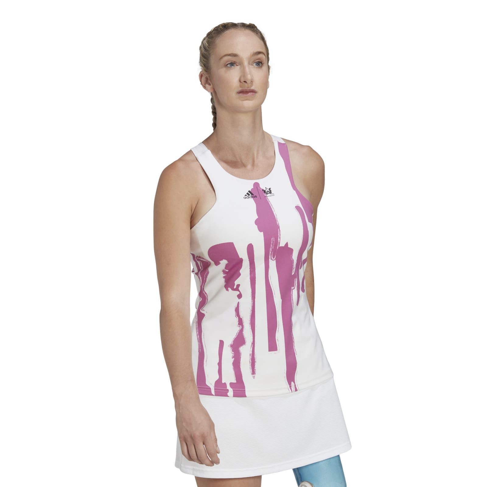 adidas Performance Tanktop Tennis-Tank New York (schmal, Thebe Magugu Logo) weiss/lila Damen
