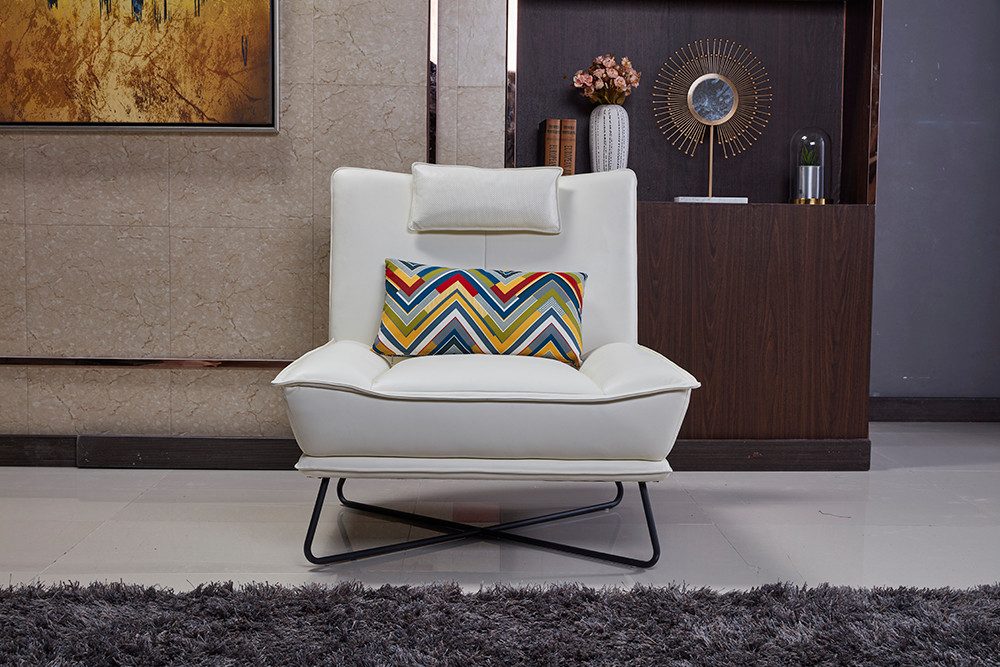 Xlmoebel Sessel Eleganter Lounge Stuhl in Weiß mit komfortablem Polsterdesign (Sessel), Hergestellt in Europa