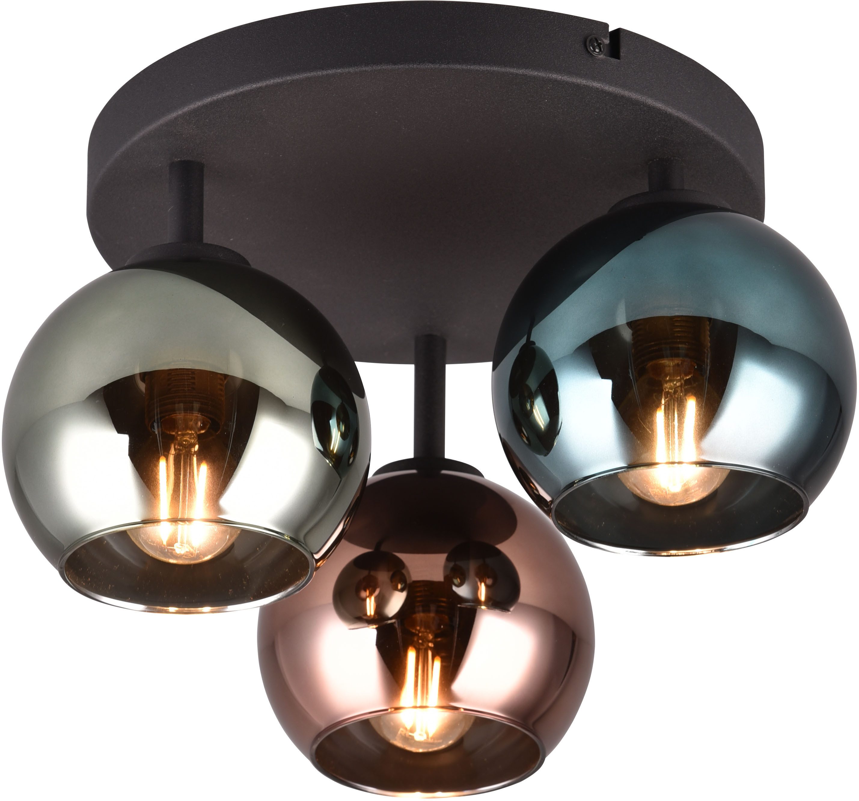 Reality Leuchten Deckenleuchte SHELDON, Deckenlampe 3-flammig exkl 3x E14 m günstig online kaufen