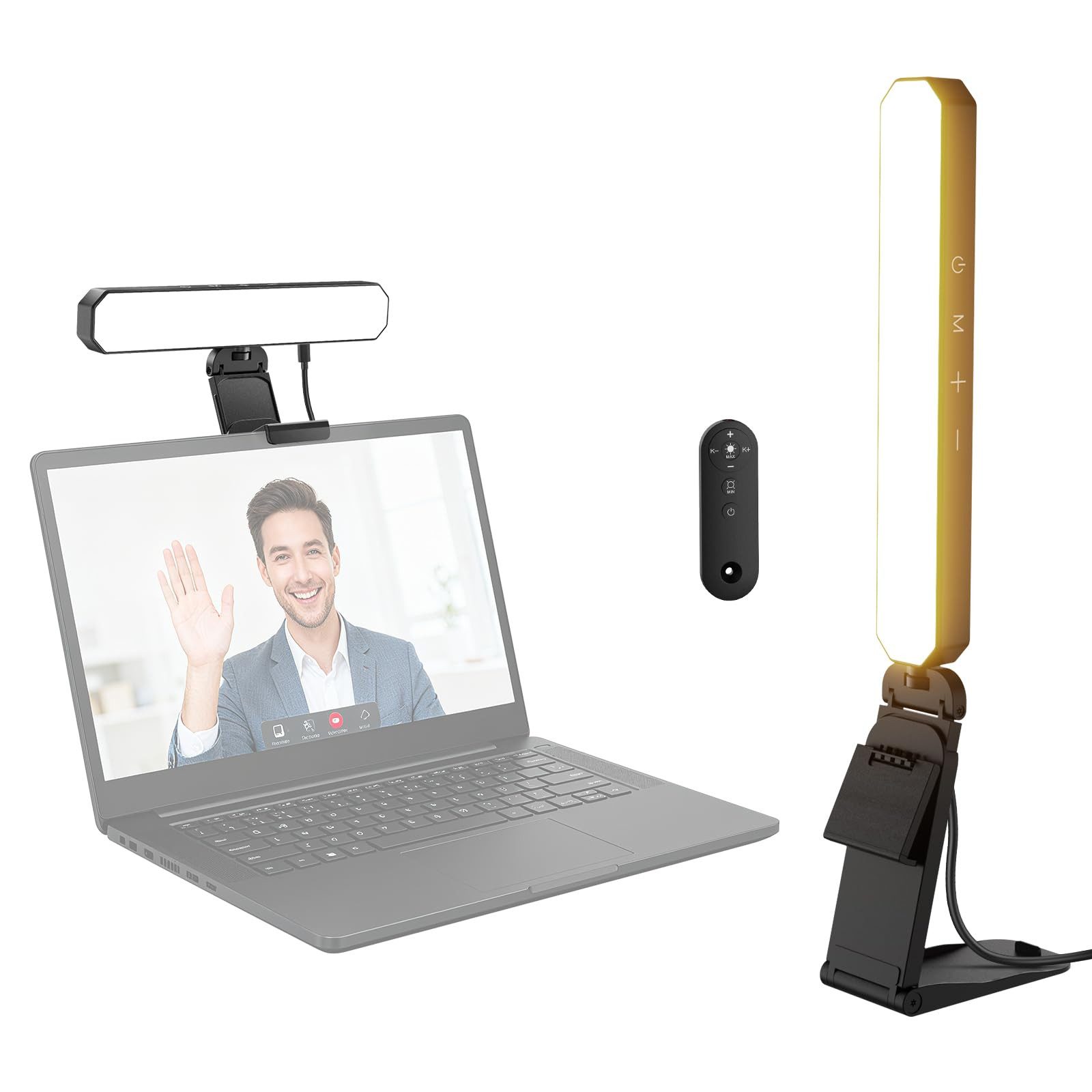 Neewer Videoleuchte L10 6W Monitor Lichtleiste, mit Ständer/Fernbedienung/Touch Steuerung, zweifarbige dimmbare, für OfficeSchreibtisch Computer Laptop Webcam