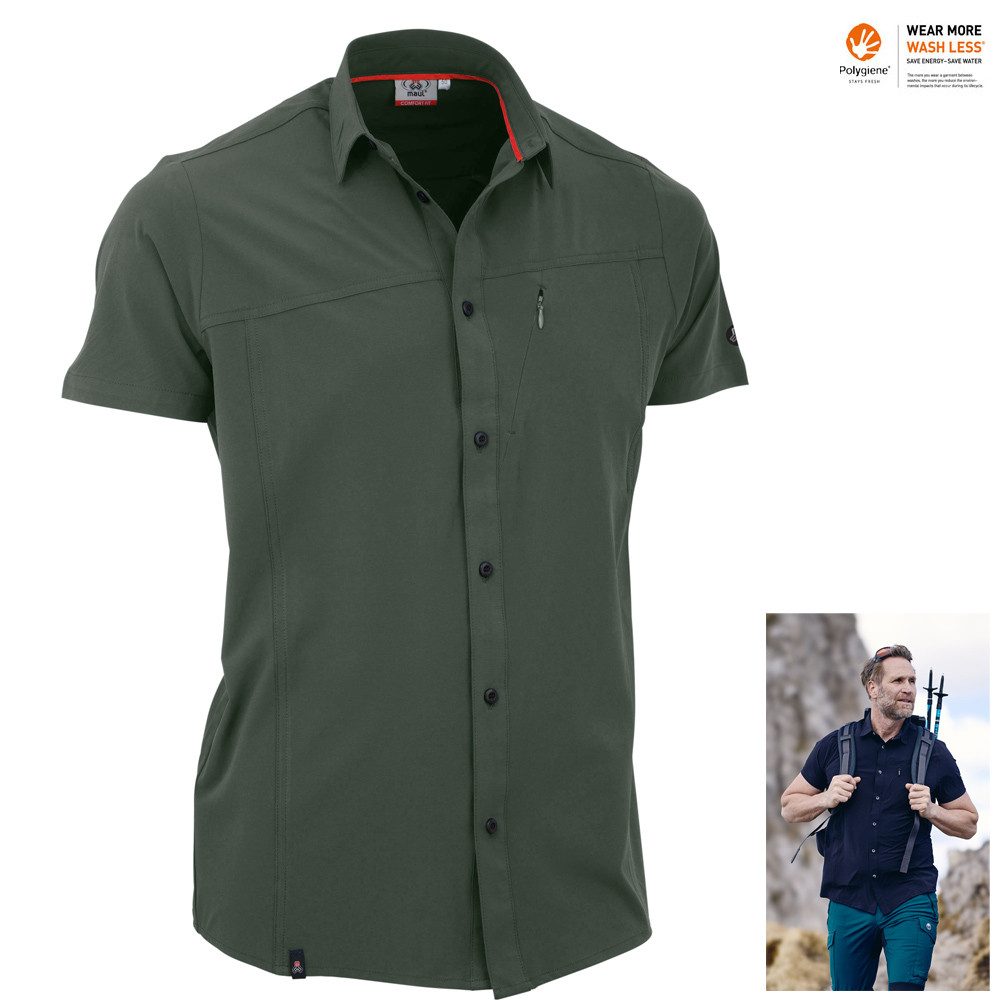 T-Shirt Maul - Salwand XT Herren Wander Hemd Outdoor Polo, grün