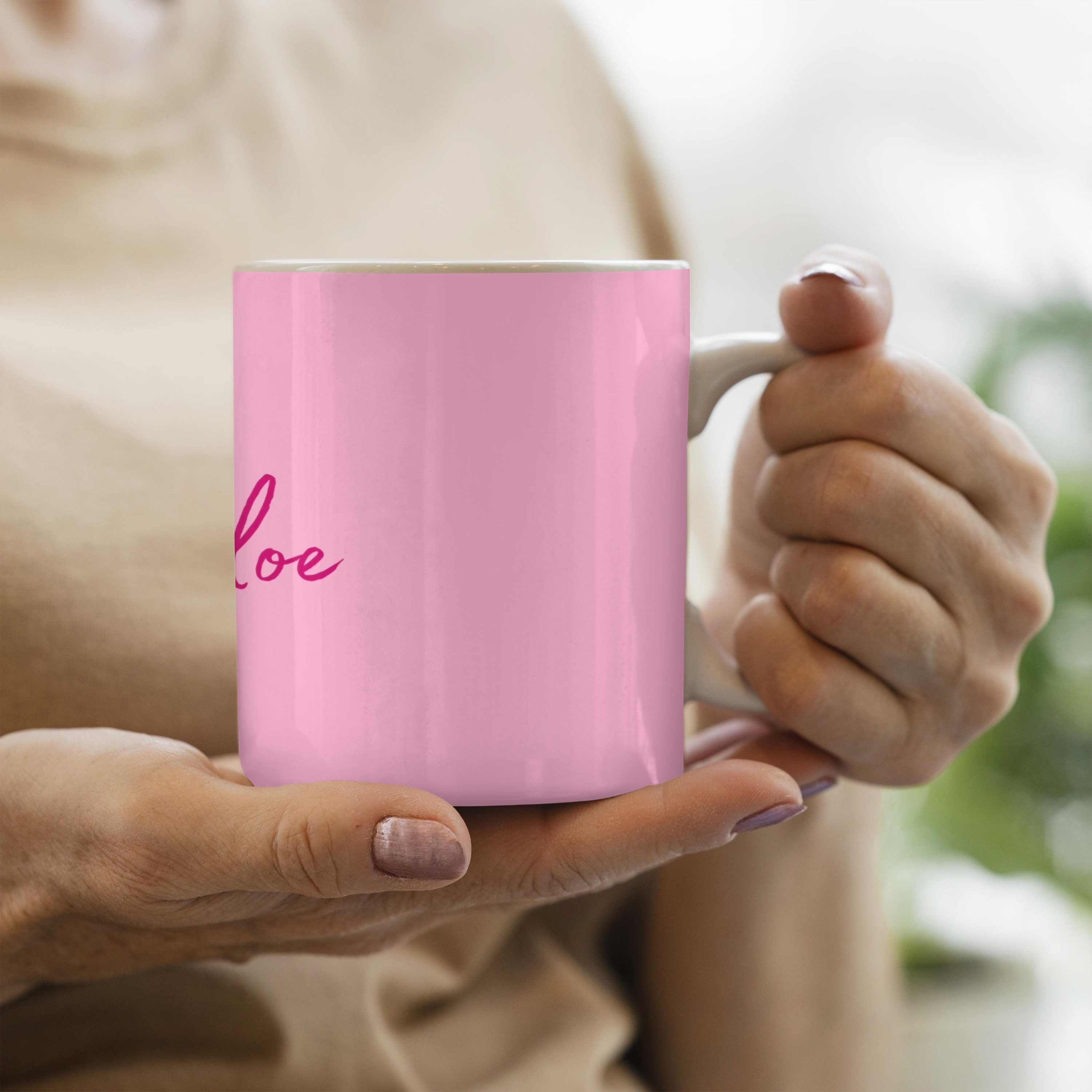 MuchoWow Tasse Zehentrenner - Rosa - Minimalistisch, 1-tlg., Keramik, Kaffeetassen, Teetasse, Becher, Kaffeebecher, Geschenk