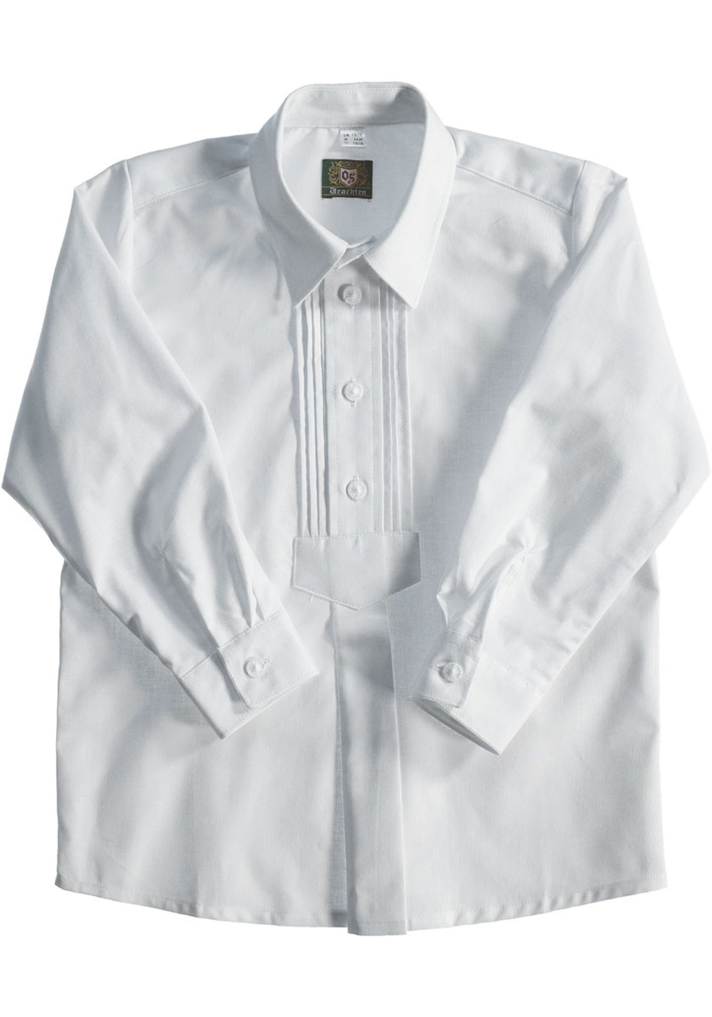 OS-Trachten Trachtenhemd Jolea Langarmhemd für Jungen mit 2x3 Biesen | Freizeithemden