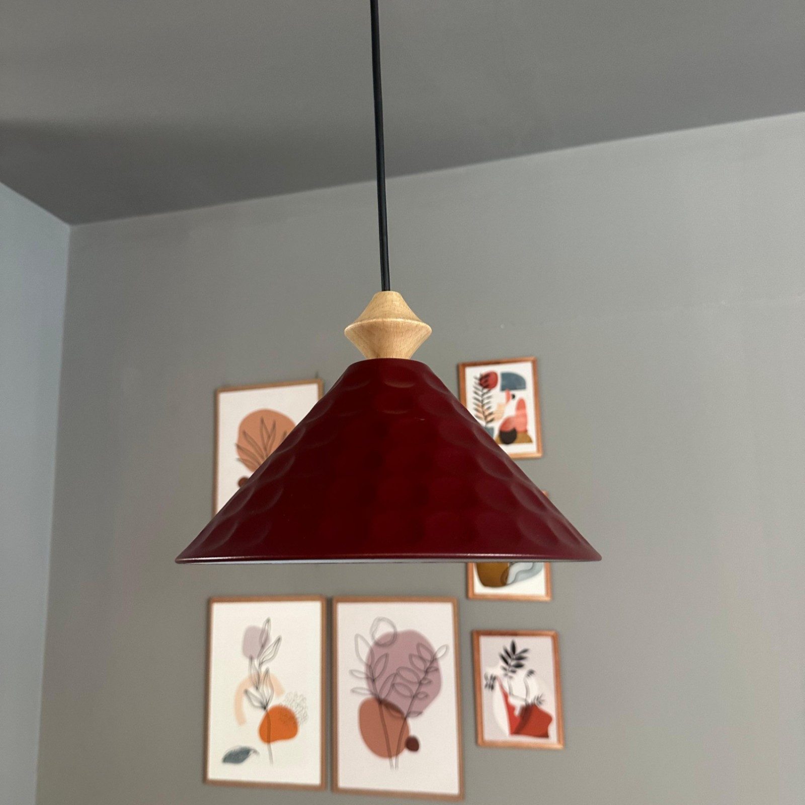 Bamyum Pendelleuchte Rumy Q Holz Metall, Modern Pendelleuchte, ohne Leuchtmittel