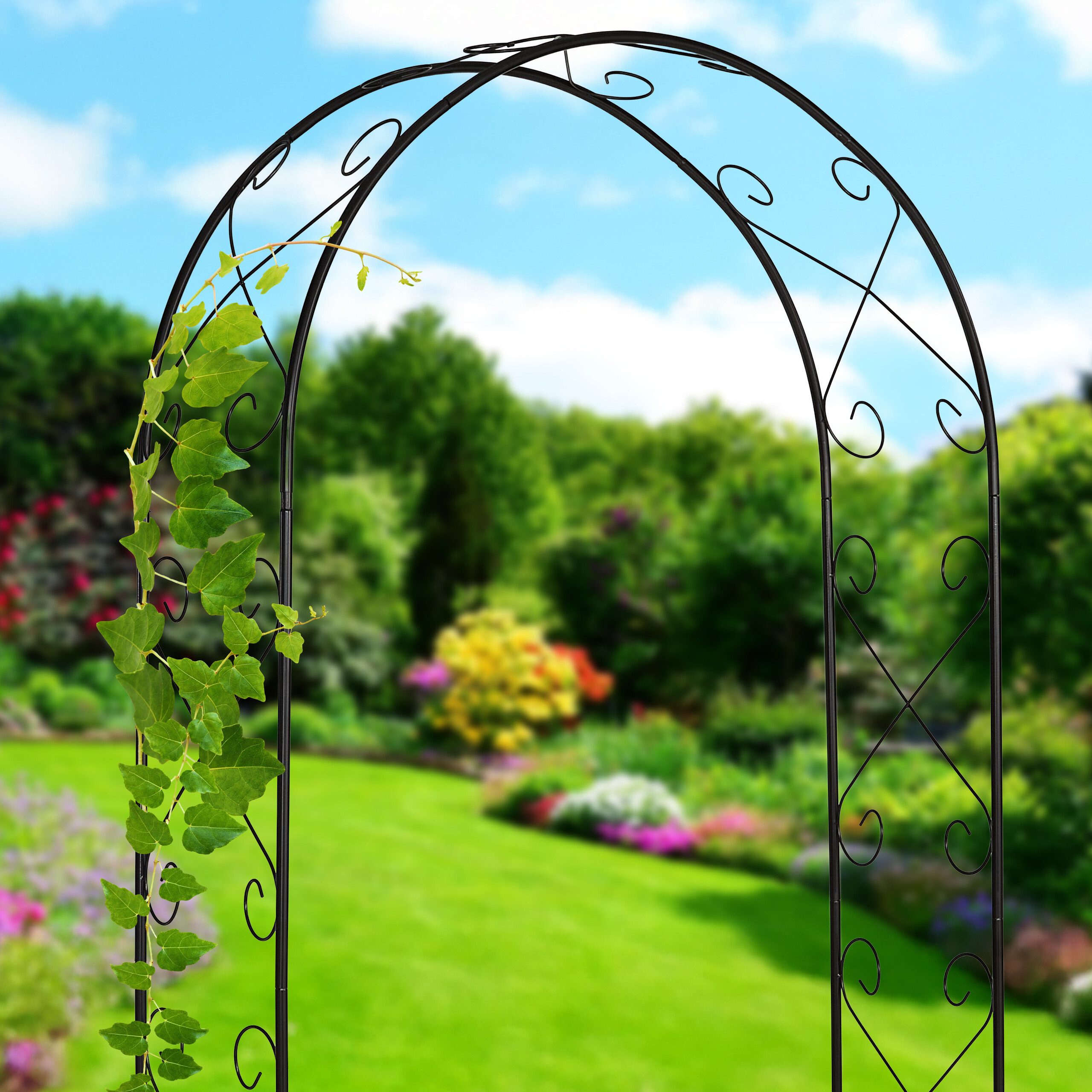 relaxdays Rosenbogen aus Metall