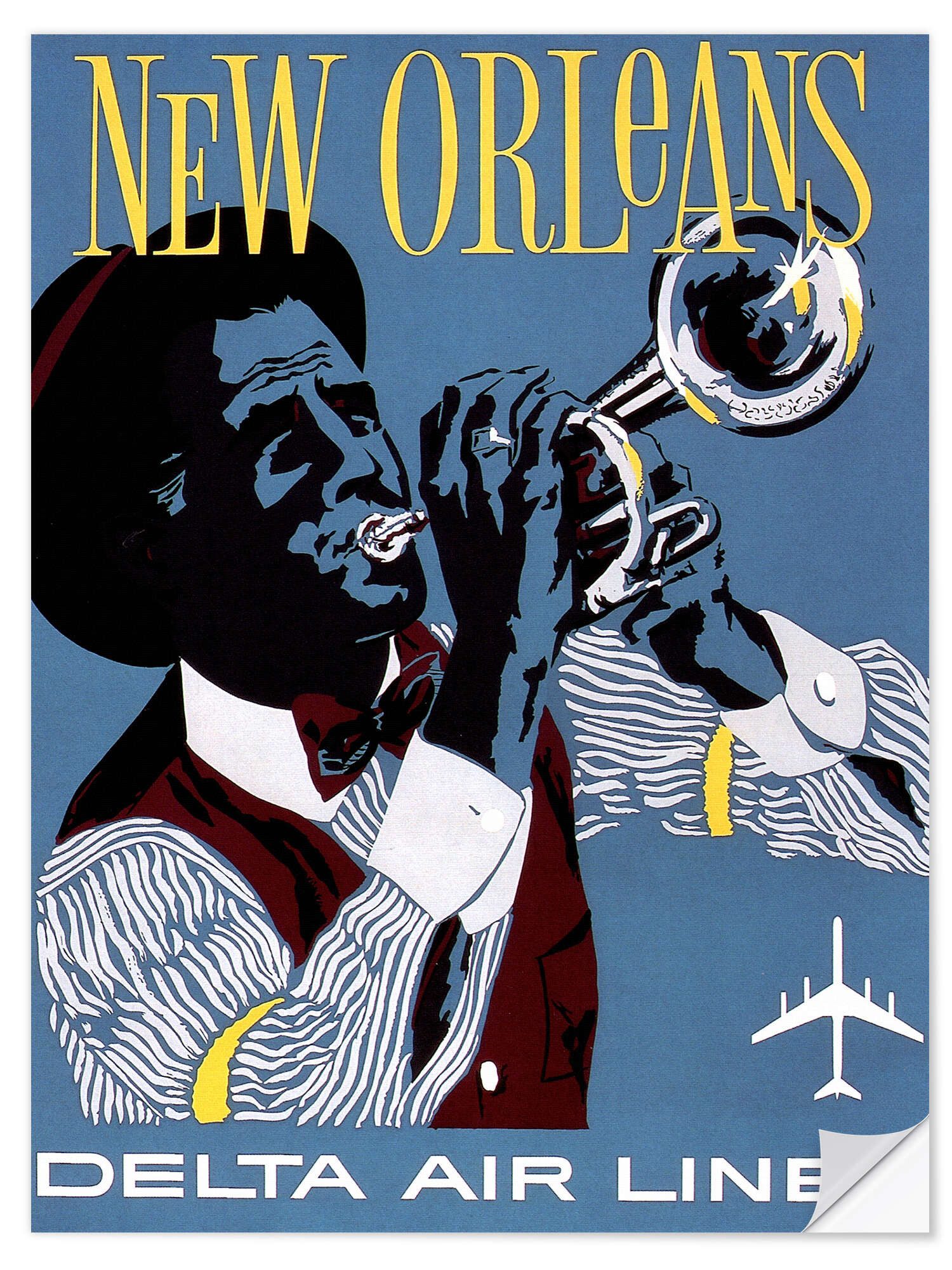 Posterlounge Wandfolie Master Collection, New Orleans Delta Air Lines, Illustration